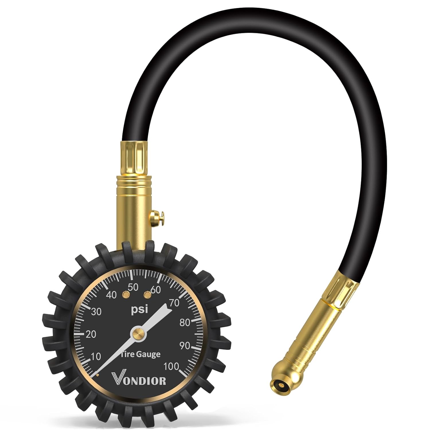 Vondior Tire Pressure Gauge (0-100 PSI) - Certified ANSI B40.1 Tire Gauge for Ca...