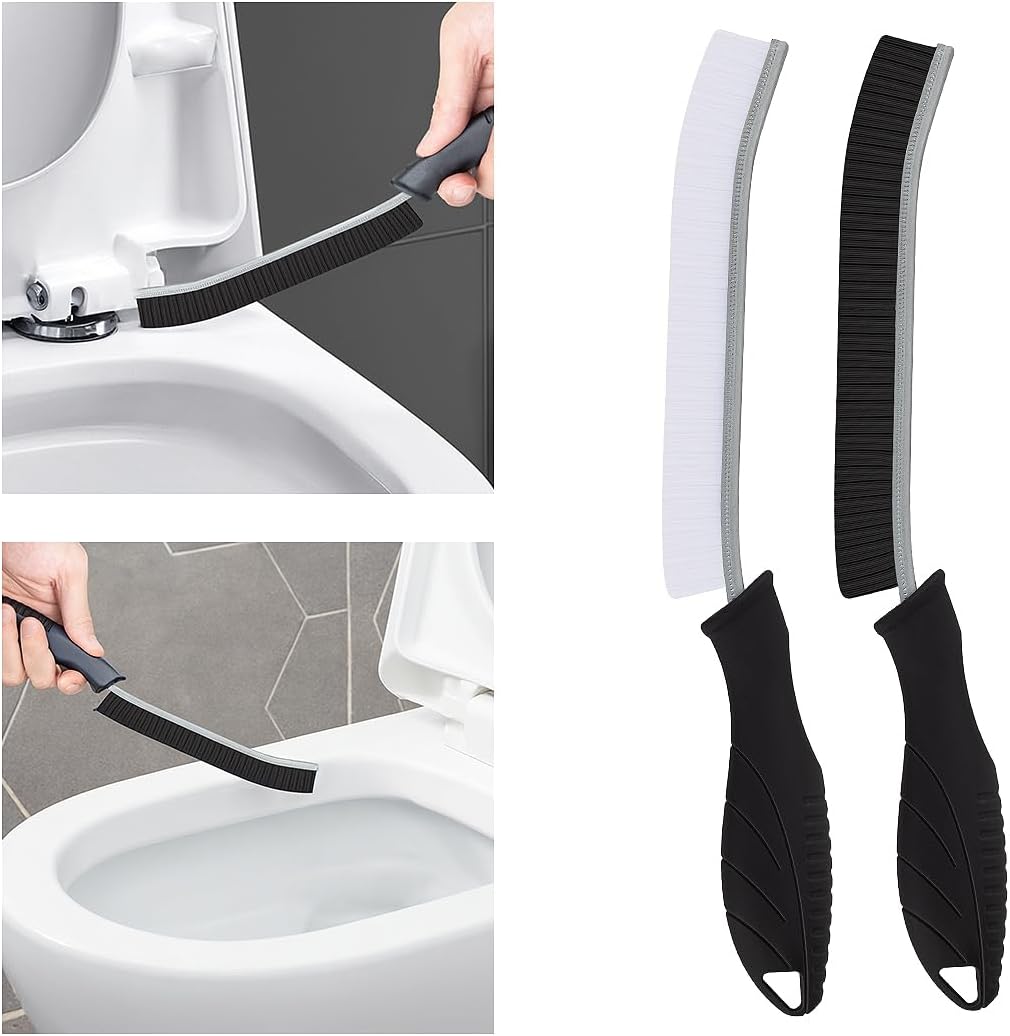 Toilet Brush, 2 Pcs Bathroom Cleaning Brush, Gap Scrub Brush with Hanging Hole,...