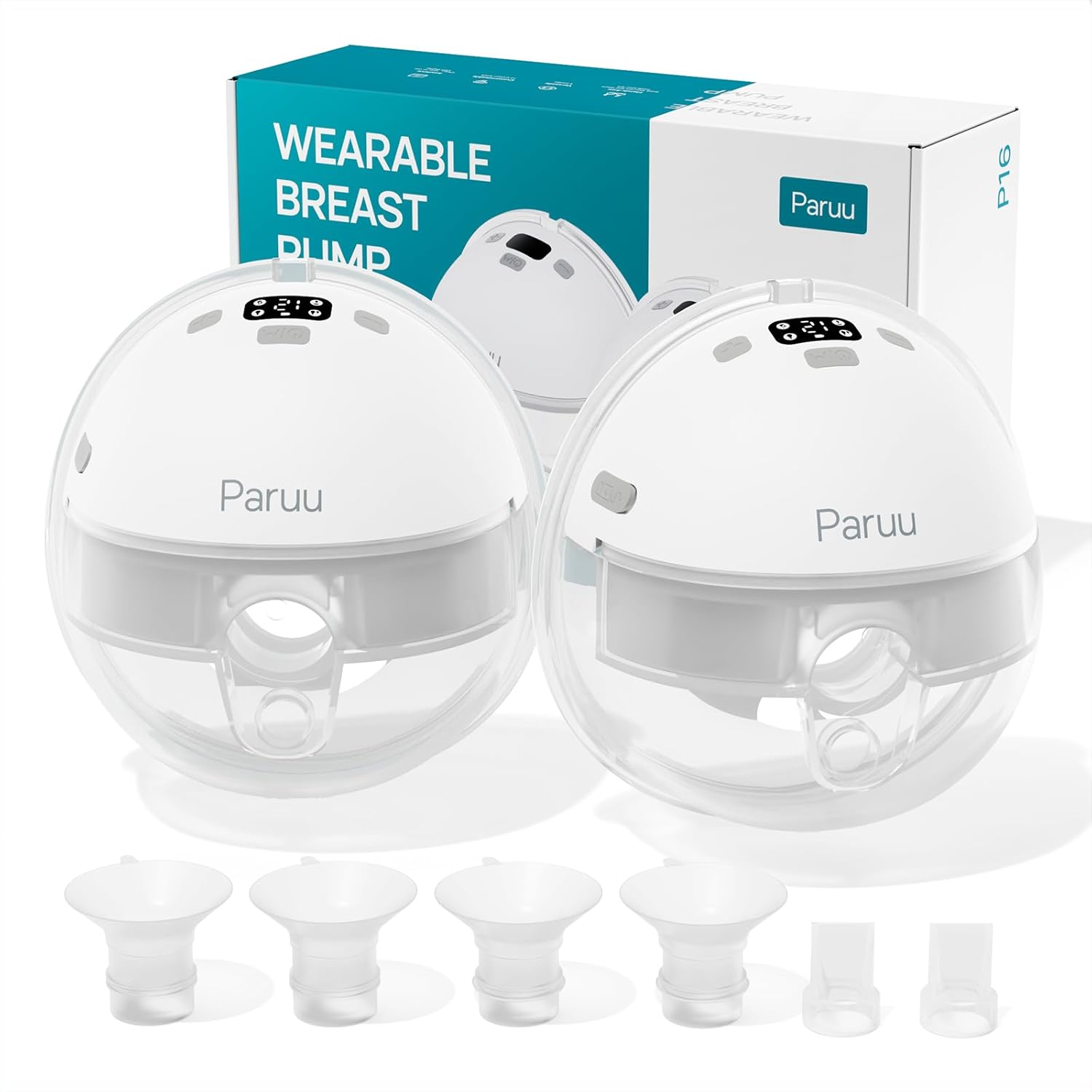 Paruu P16 Hands-Free Electirc Wearable Breast Pump, Strong Suction, Portable Bre...