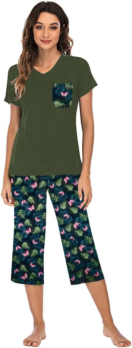 Famulily Pajamas Women Cotton Comfy Pajamas, Ladies Pyjamas Set Floral Printing...