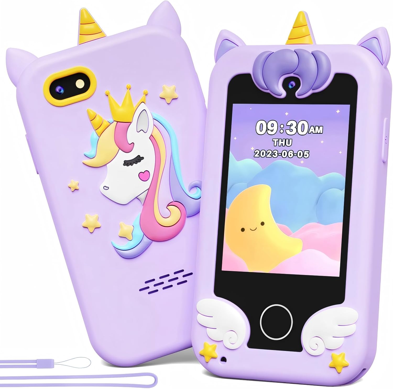 Kikapabi Kids Phone for Girls Age 3-12 With Dual Camera, Birthday Gifts for 3 4...