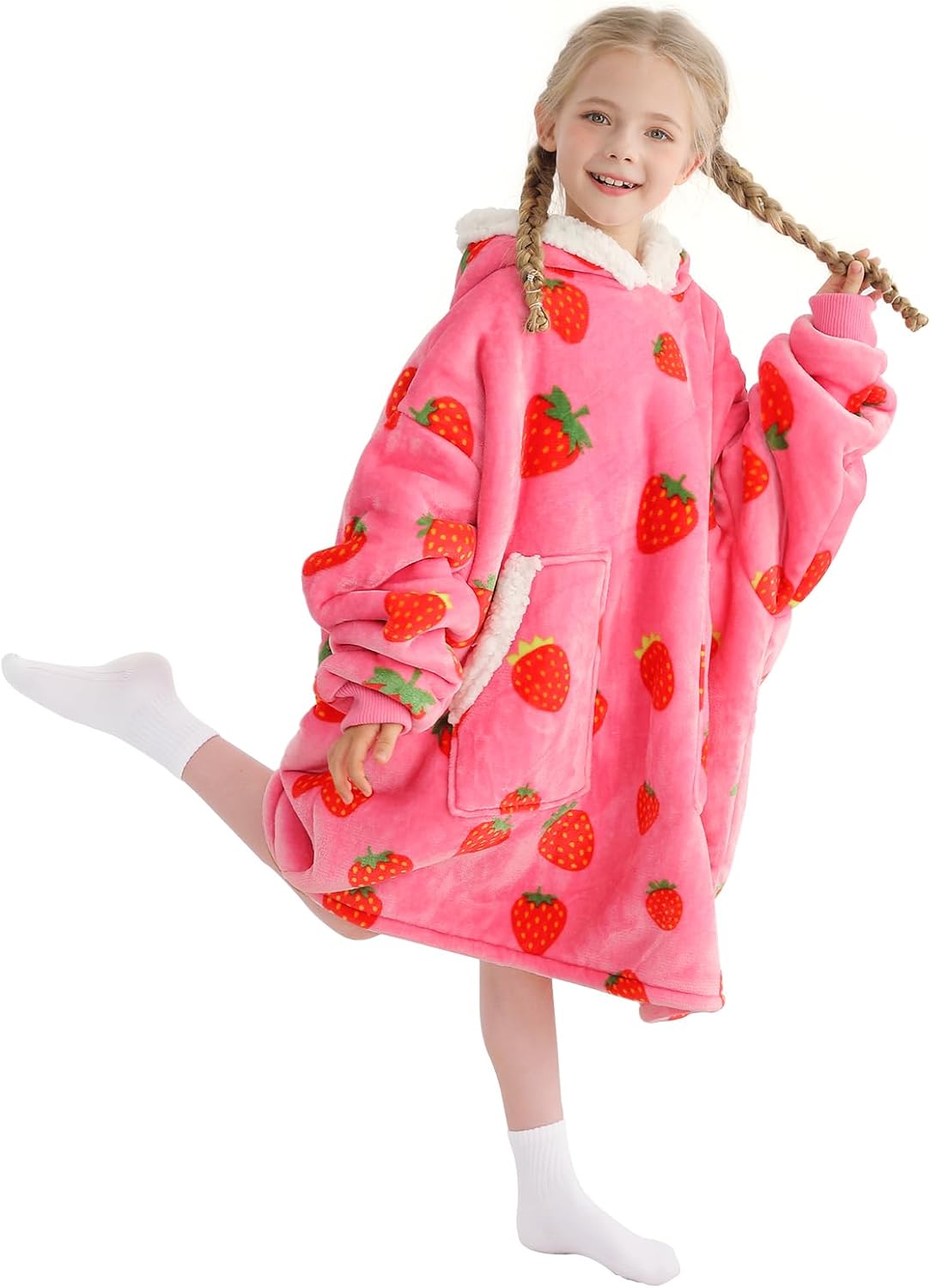 Kipswiza Blanket Hoodie for Kids Oversized Wearable Blanket, Super Soft Warm She...