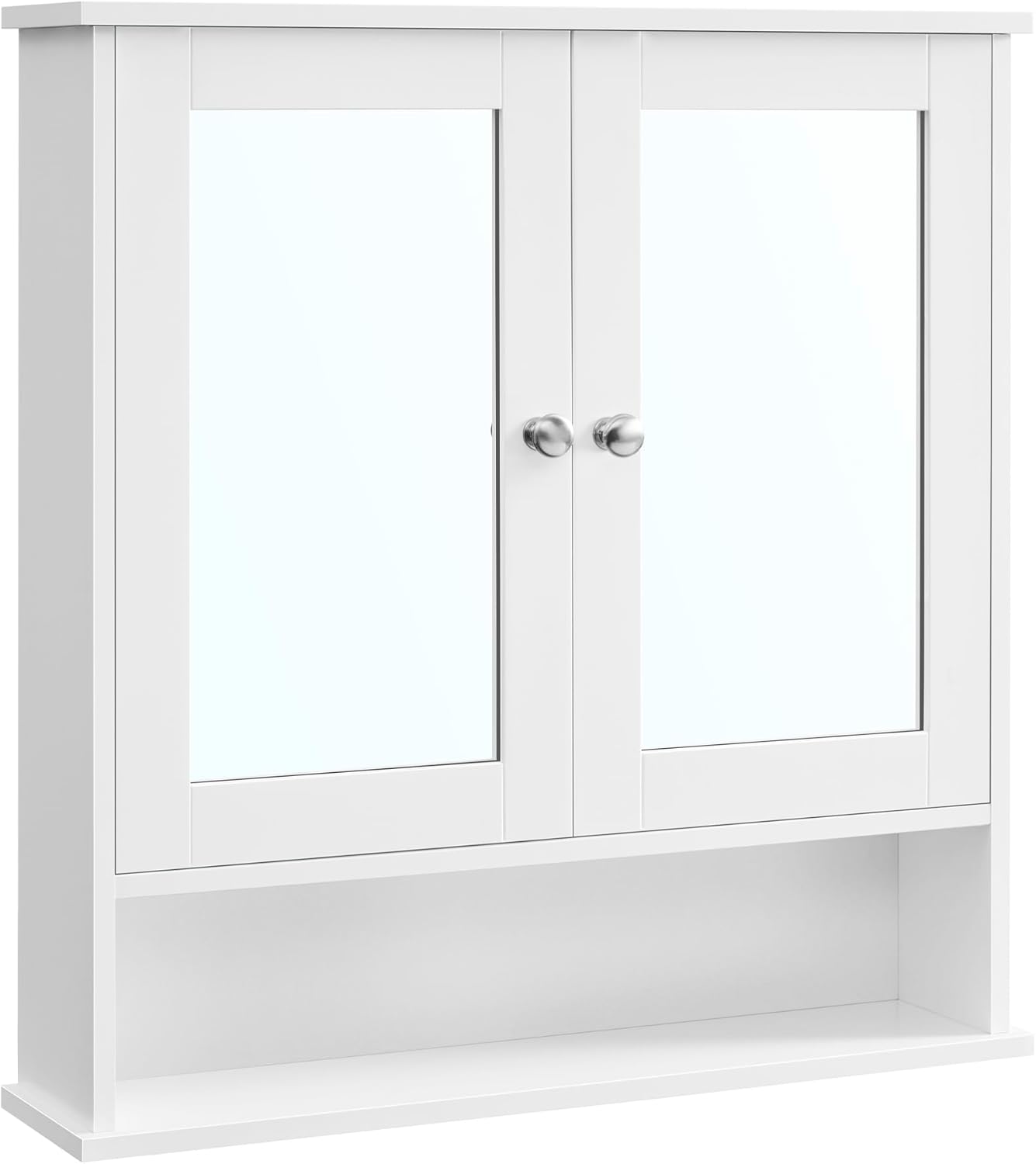 VASAGLE Bathroom Cabinet with Mirror, Wall Cabinet with 2 Mirrored Doors, Adjust...