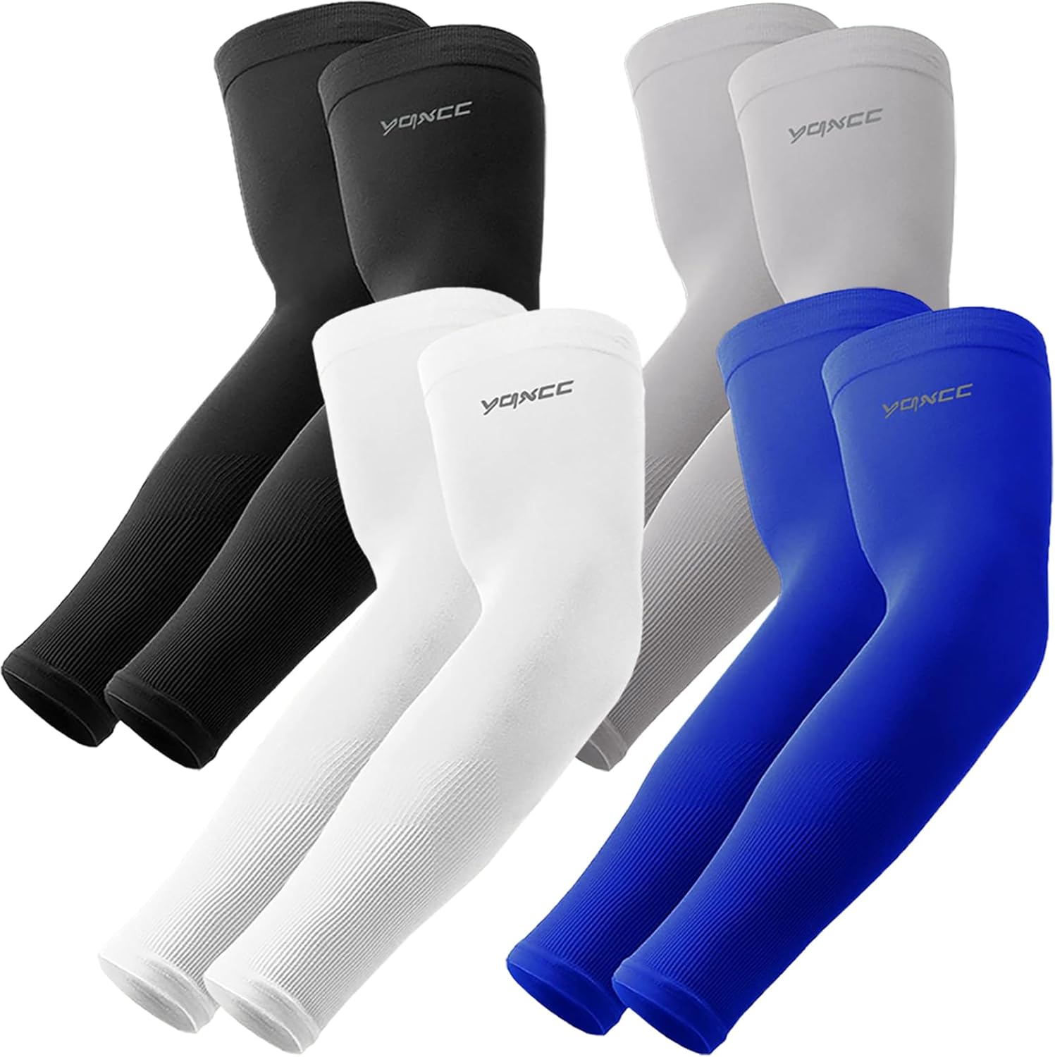 YQXCC 4 Pairs Arm Sleeves, Cooling UV Sun Protection Sports Compression Sleeves...