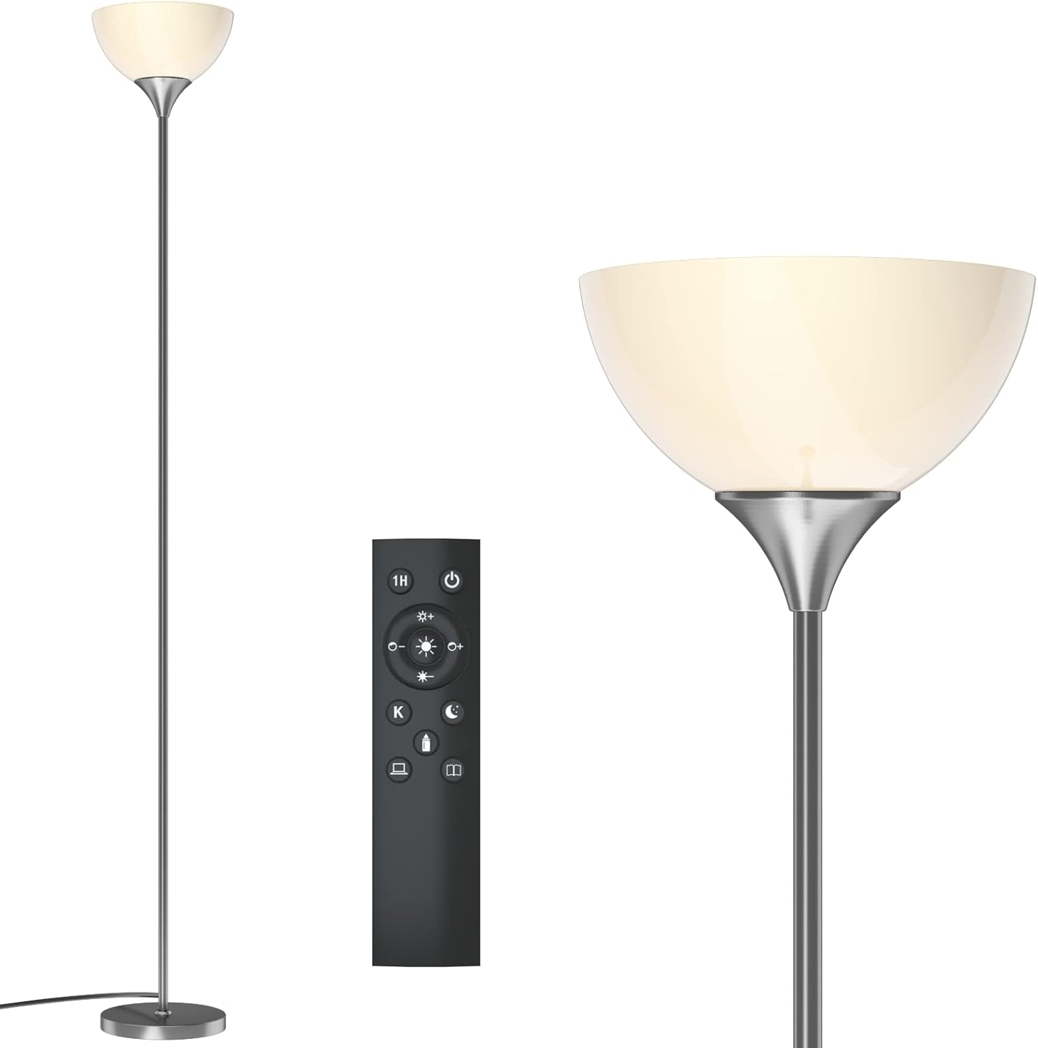 PESRAE Floor Lamp, Remote Control with 4 Color Temperatures, Torchiere Floor lam...