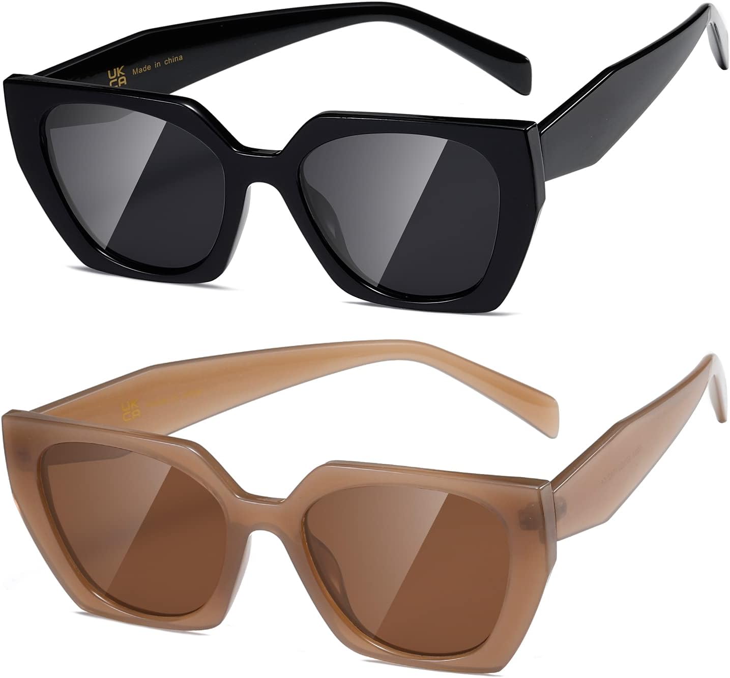 kimorn Sunglasses Womens and Men Trendy Retro Trendy Sun Glasses K1354 Black+cam...