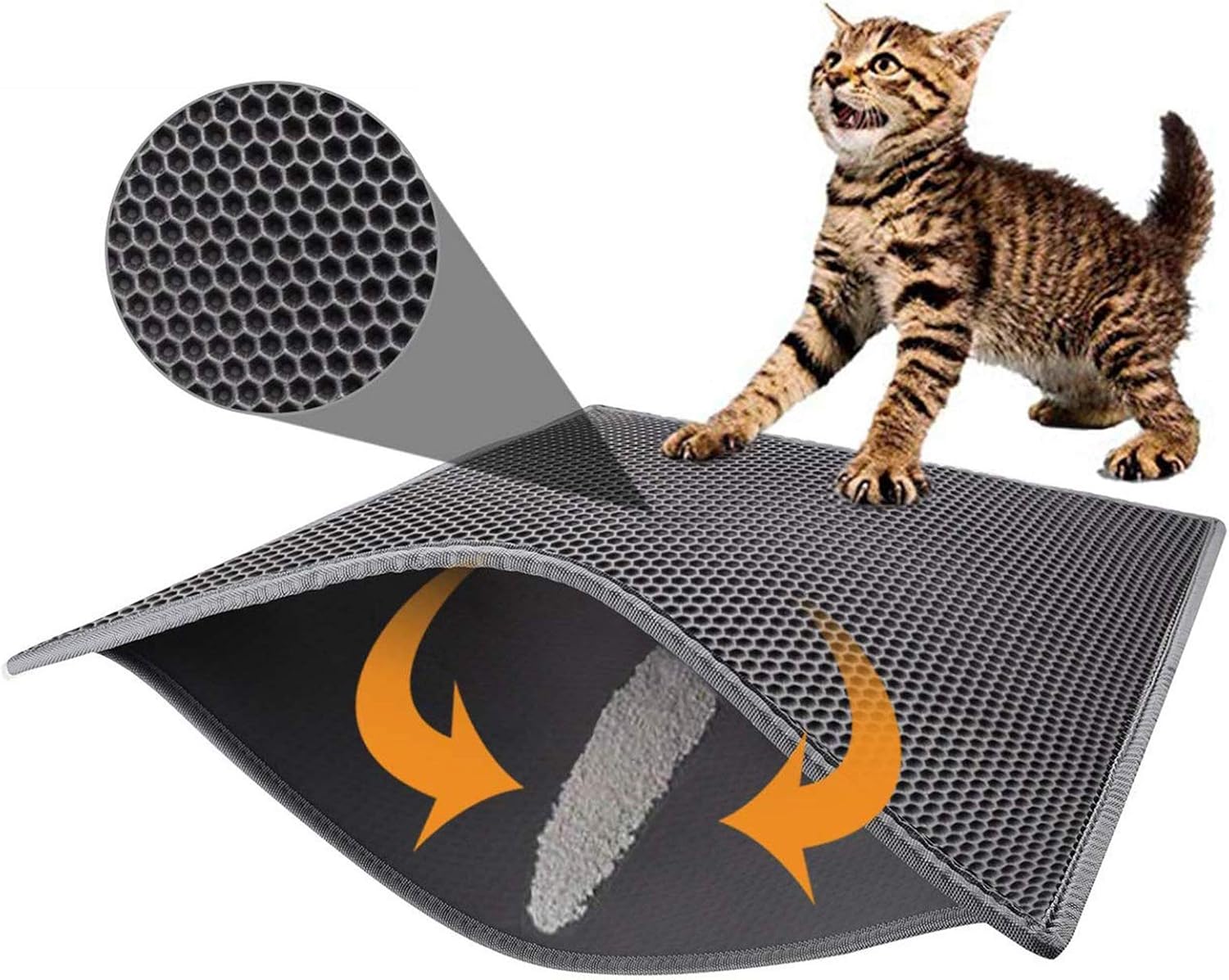 Pieviev Cat Litter Mat Litter Tray Mat of Large Size Double Layer Honeycomb Larg...