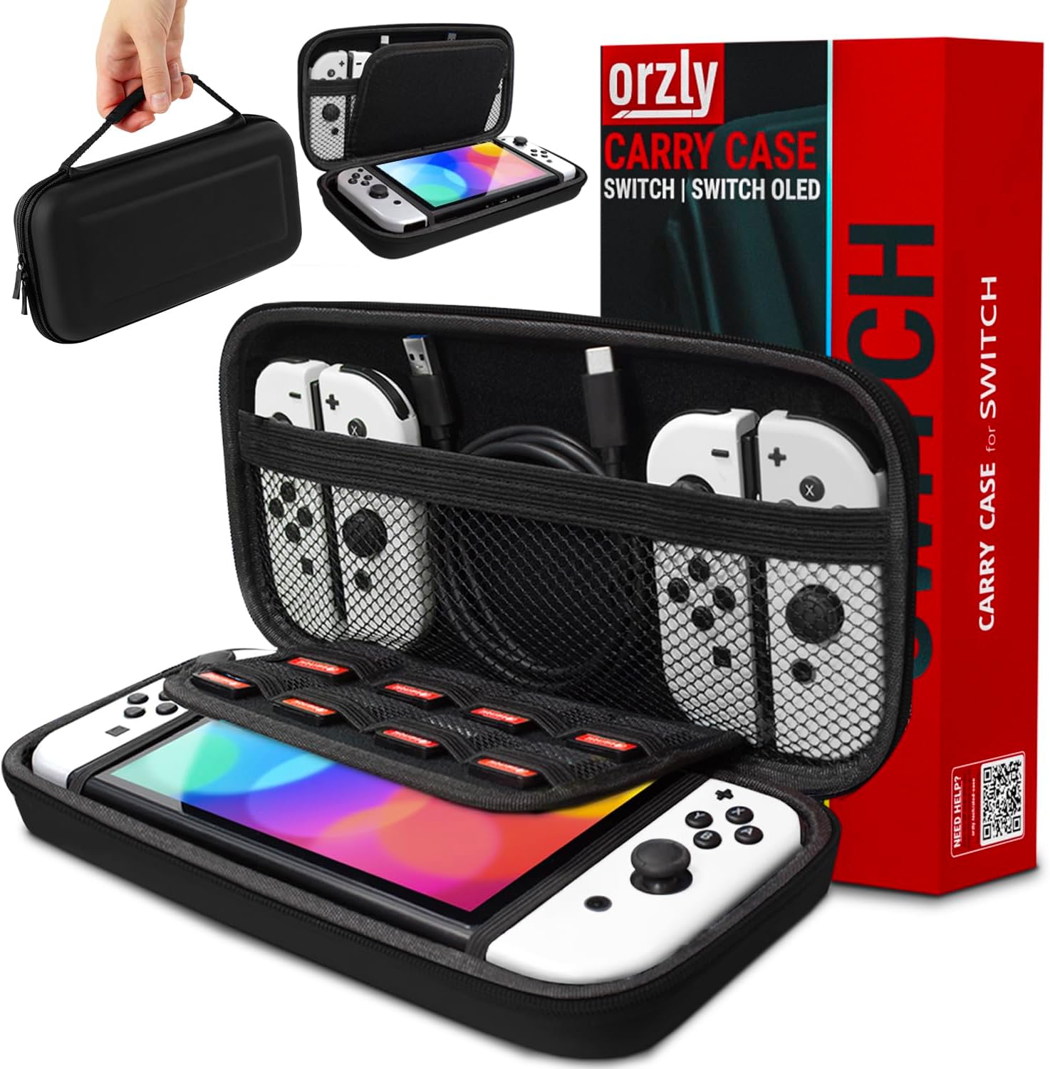 Orzly Carry Case Compatible with Nintendo Switch and New Switch OLED Console -Pr...