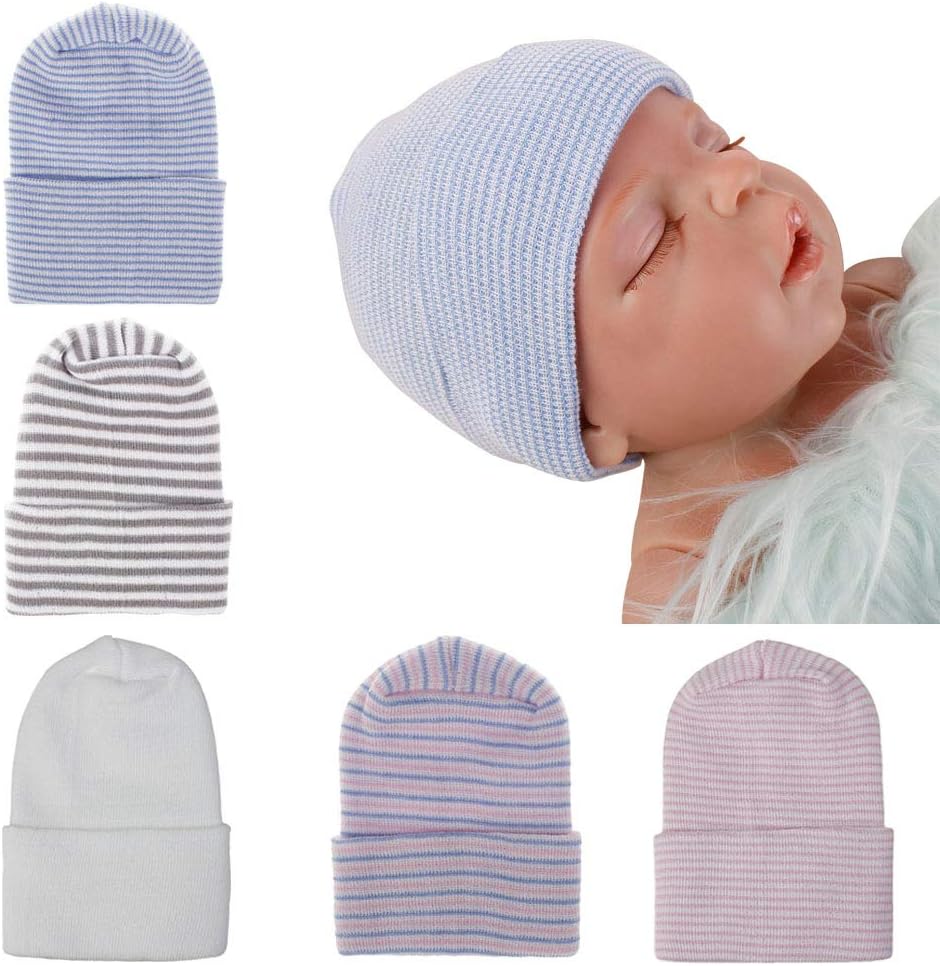 Newborn Hospital Hat Infant Baby Hat Caps with Bow Soft Cute Nursery Beanie Hat...