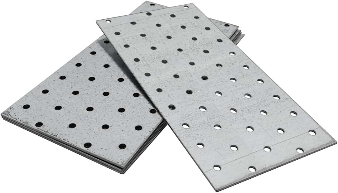 OMIDEAS 5 x Flat Joining Plates (200 x 100 x 2) Connecting Perforated Metal Brac...