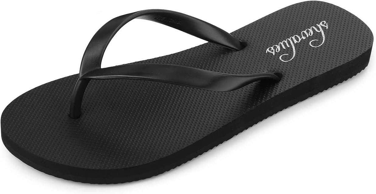 shevalues Slim Flip Flops for Women Beach Rubber Shower Shoes Basic Thong Sandal...