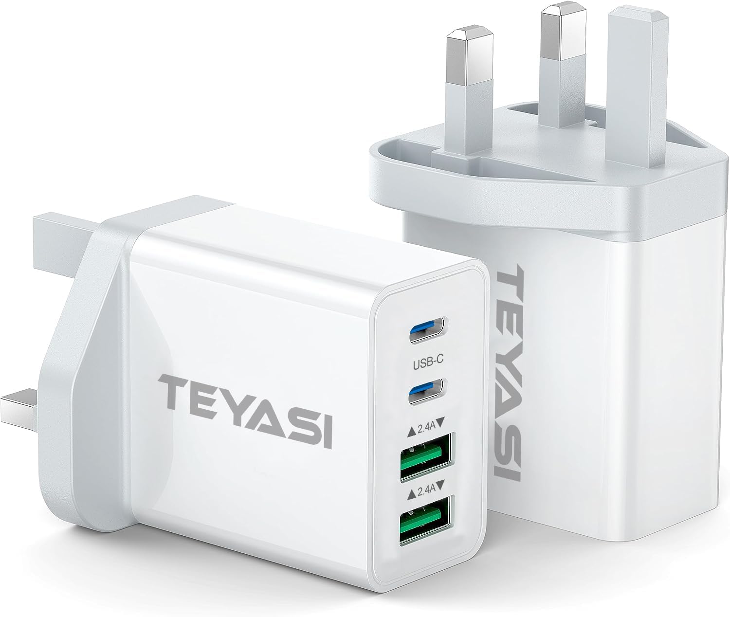 2-Pack USB C Charger for iPhone, USB C Plug Fast Charge 4 Port, Multi Type C PD+...
