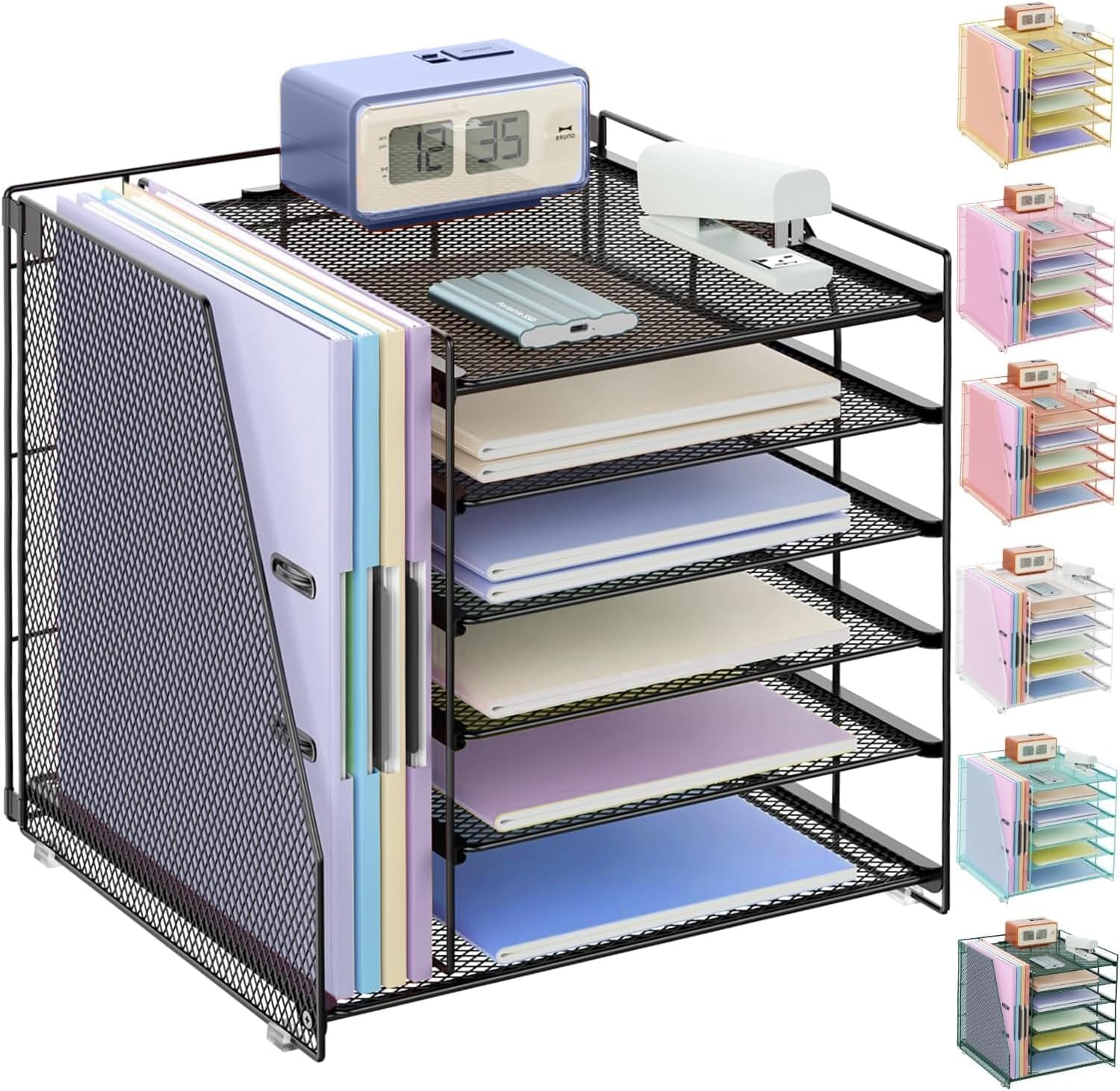 gianotter Desk Organizers and Accessories, 6-Tier Paper Organizer with File Hold...