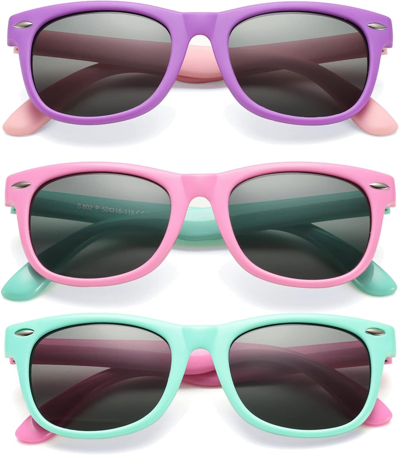 COASION Kids Polarized Sunglasses TPEE Rubber Flexible Shades for Girls Boys Age...