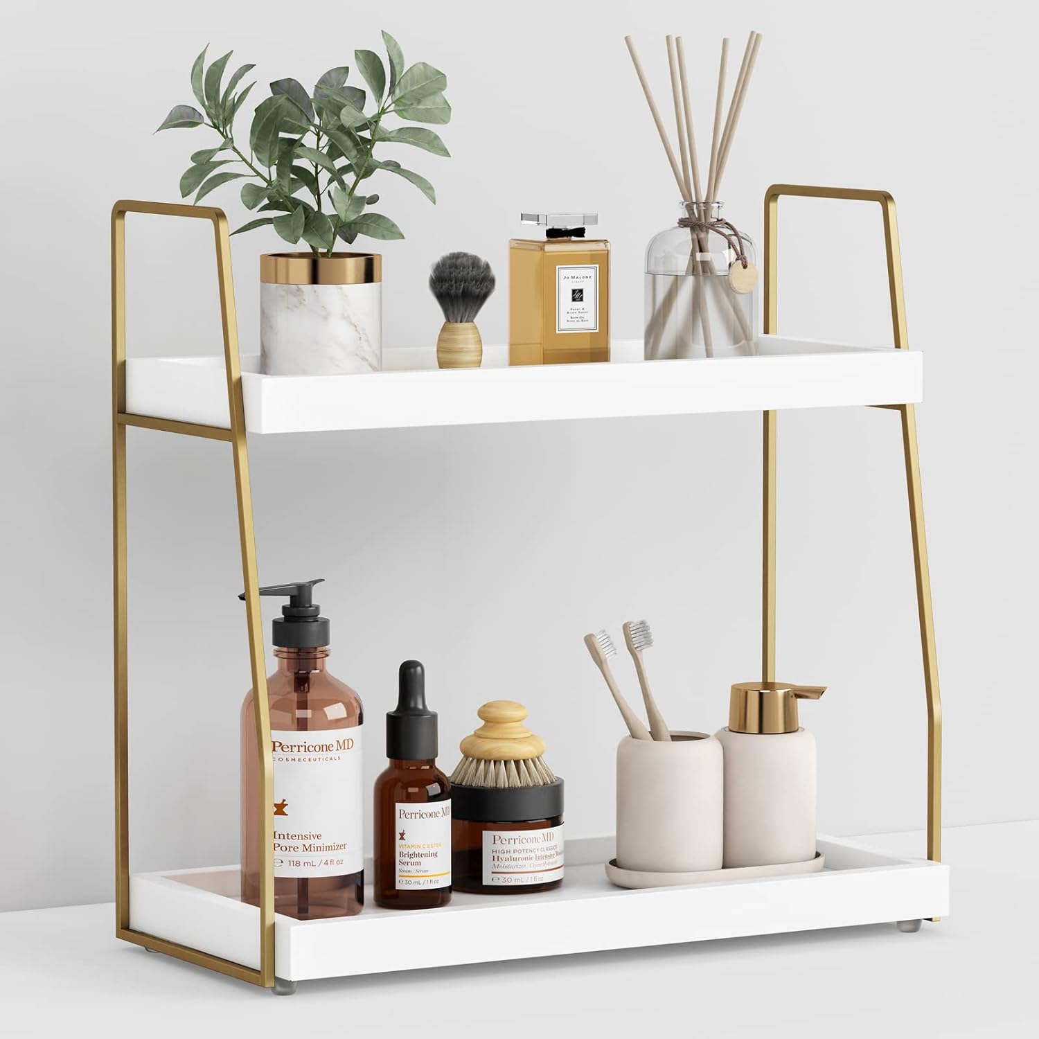 Forbena Bathroom Organizer Countertop, Counter Organizer for Bathroom Decor, Woo...