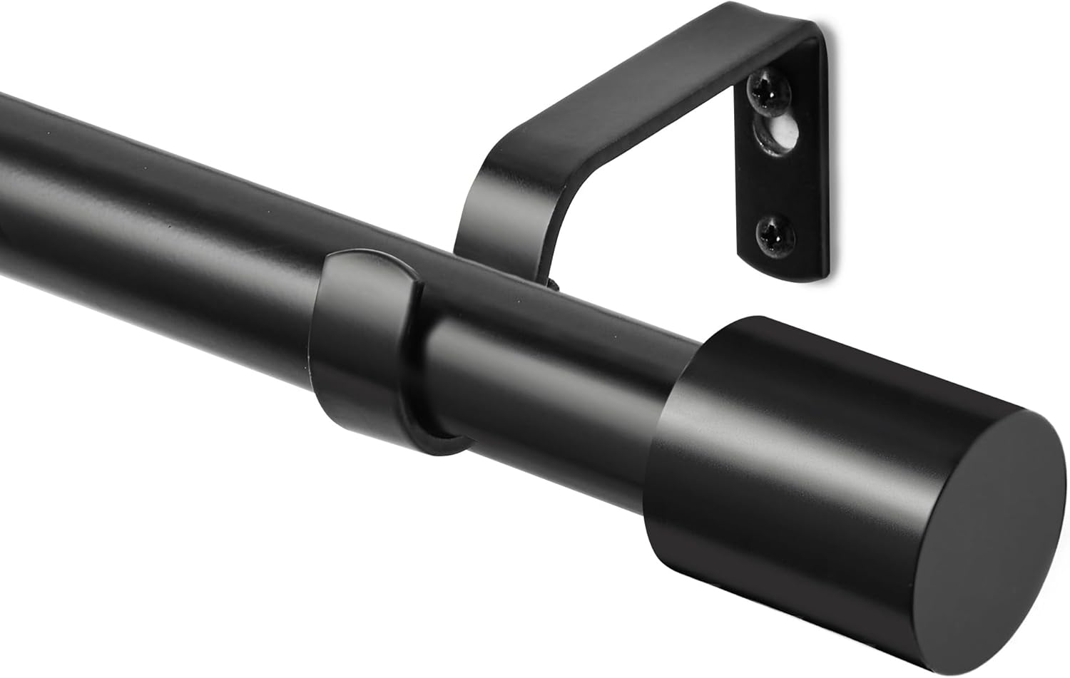 Deconovo Heavy-Duty Black Curtain Rod, Adjustable 48-84 Inch Decorative Window R...