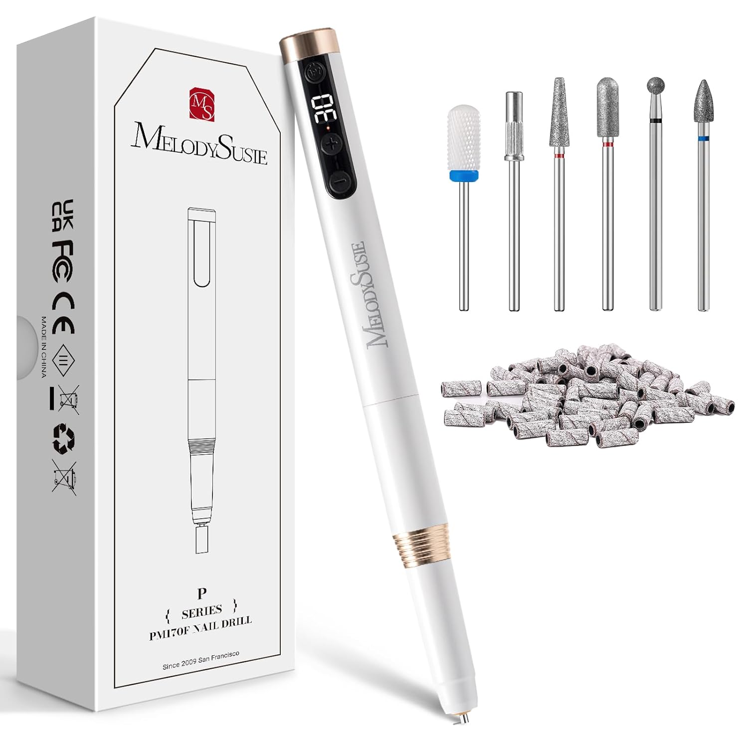 MelodySusie Portable Electric Nail Drill, Cordless 30000RPM Nail EFile with Dril...