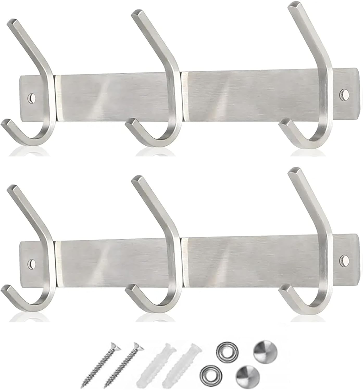 GlazieVault Coat Hooks Wall Mounted Coat Rack (Pack 2) - Heavy Duty Wall Hooks -...