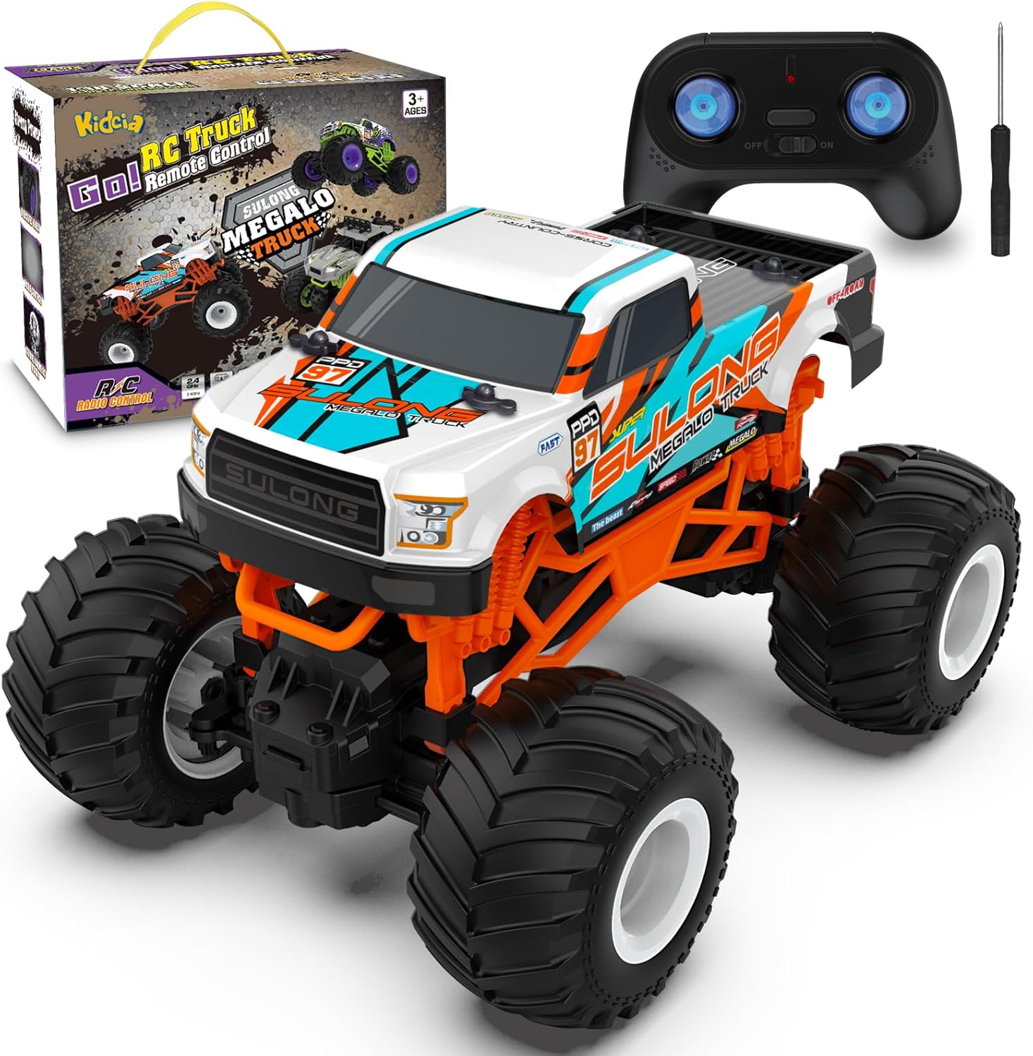 1:16 Scale RC Monster Truck - 2.4GHz All Terrain Car for Kids 4-12, 20 Km/h Off...