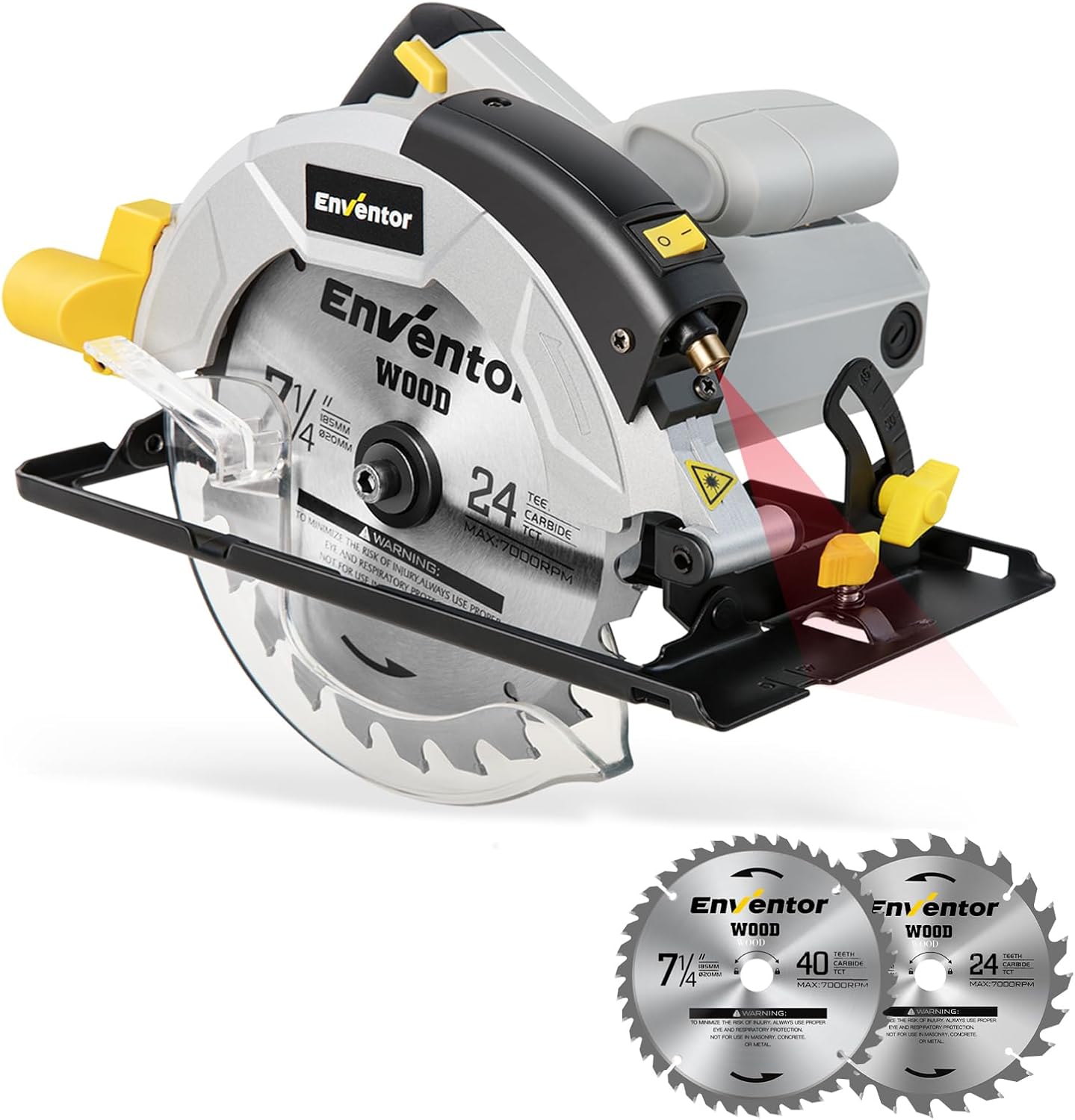 Enventor Circular Saw, 1200W 5800RPM Pure Copper Motor Electric Circular Saws wi...