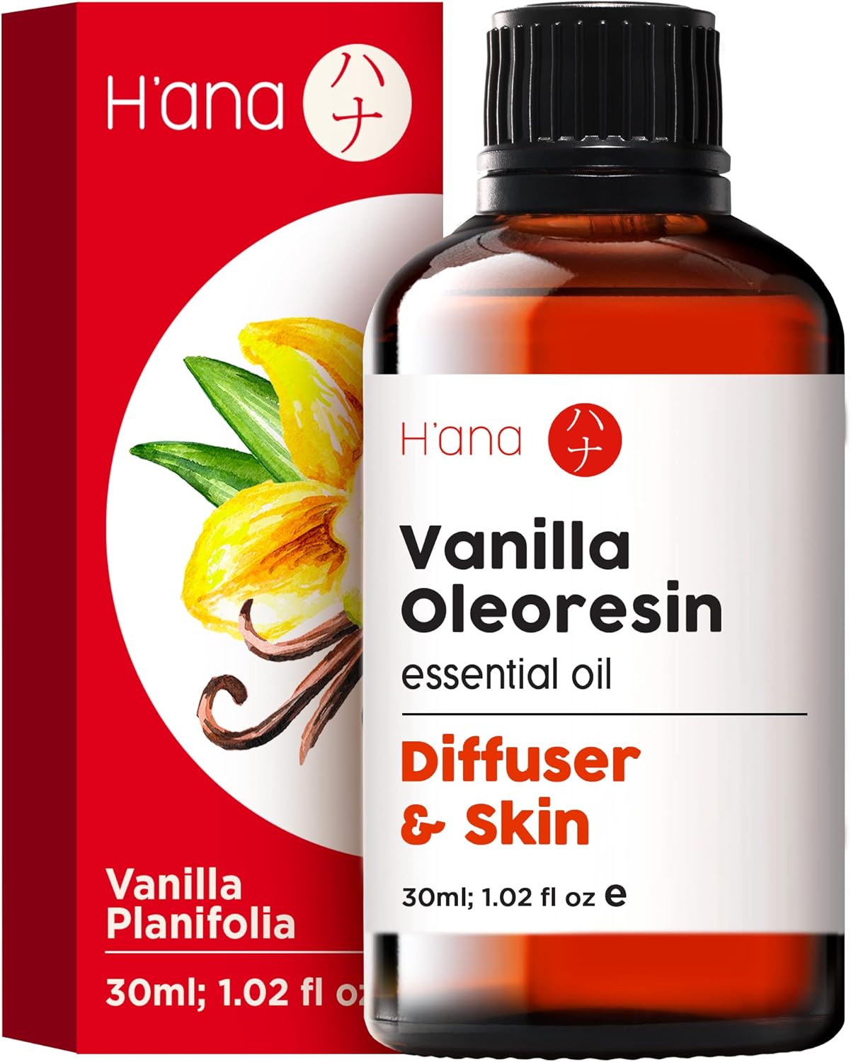 H'ana Vanilla Essential Oil - 100% Pure and Natural Essential Oil for Diffuser a...