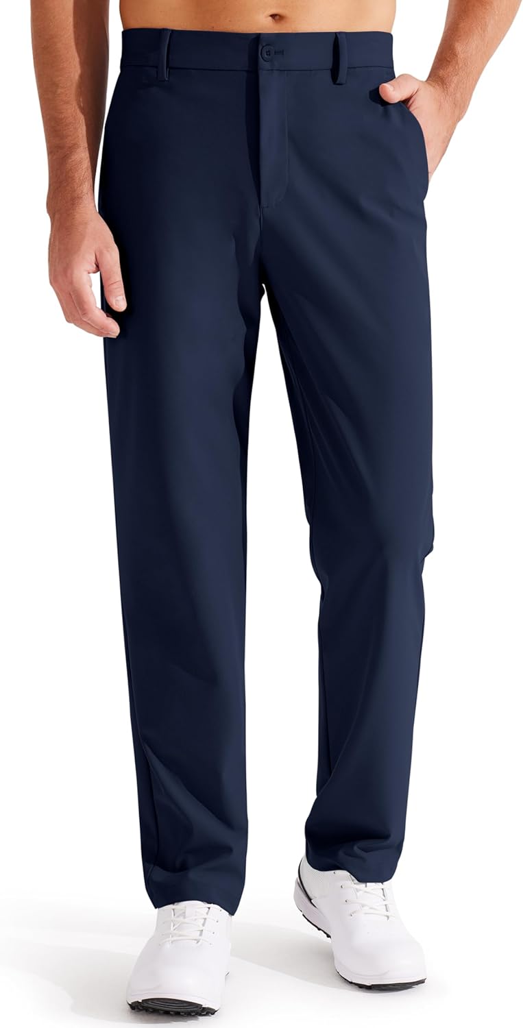 Libin Men's Golf Pants Classic Fit Flat Front Work Dress Pants 29" 31" 33" Stret...