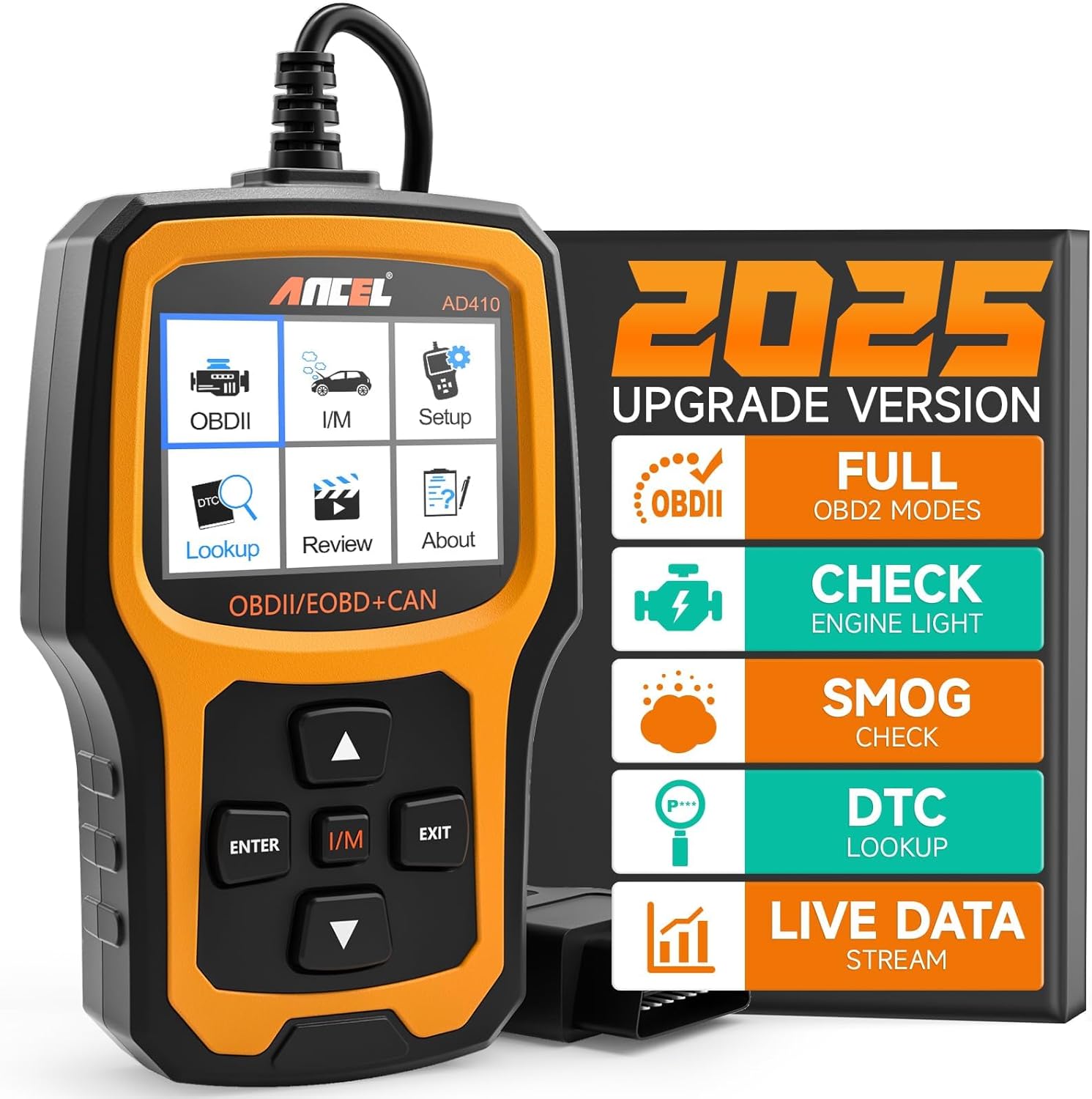 ANCEL AD410 Enhanced OBD2 Scanner OBD2 Code Reader Car Diagnostic Tool, Check En...
