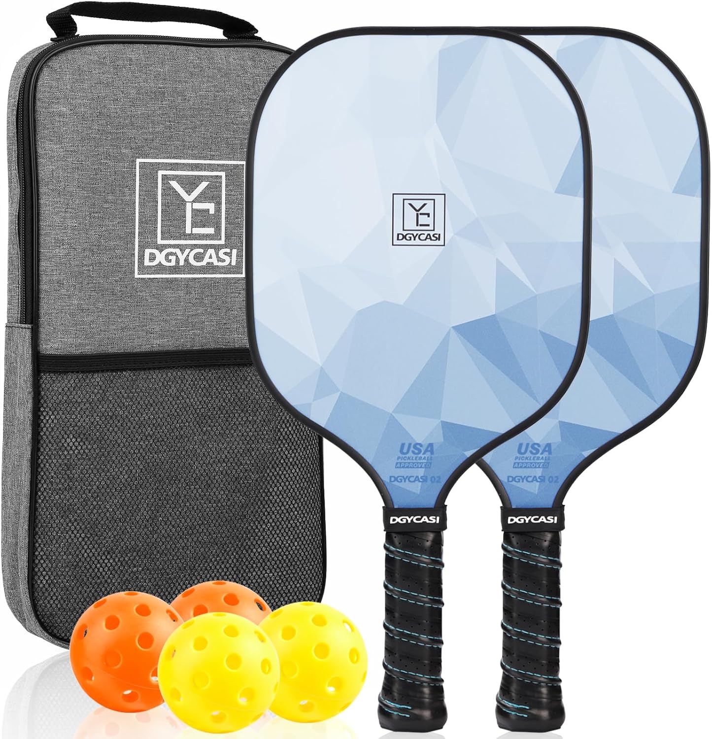 Pickleball Paddles Set of 2, 2025 USAPA Approved Pickleball Set, Fiberglass Ligh...