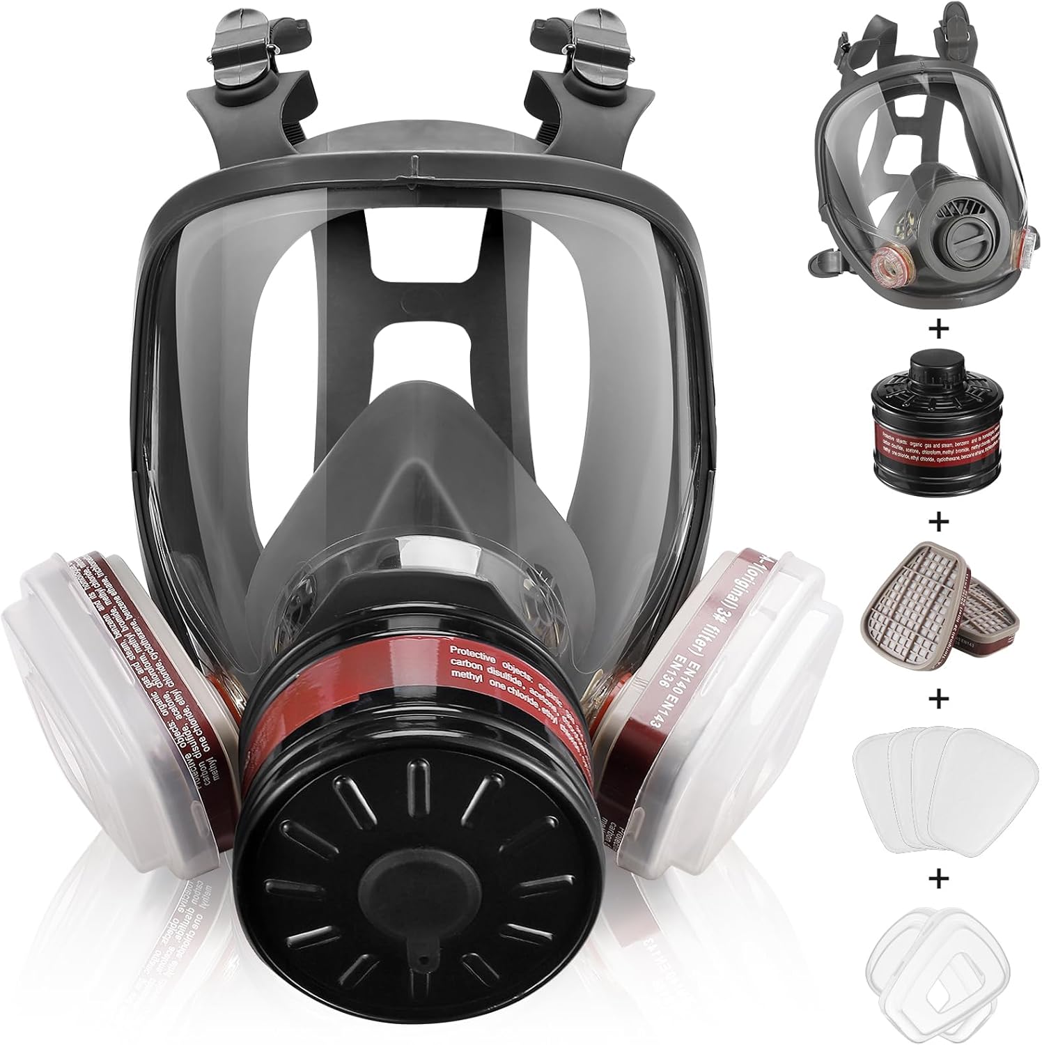 Gas Masks Survival Nuclear and Chemical - Reusable Full Face Respirator Gas Mask...