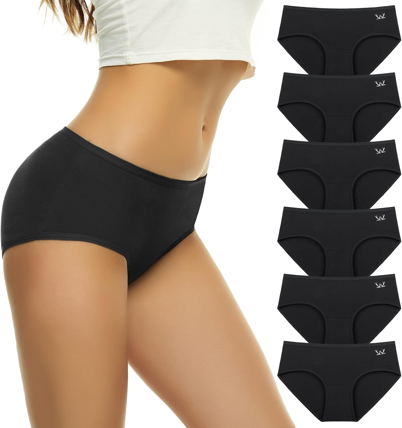 Benirap Womens Underwear Cotton Knickers Multipack, Ladies Pants Mid Rise Waiste...