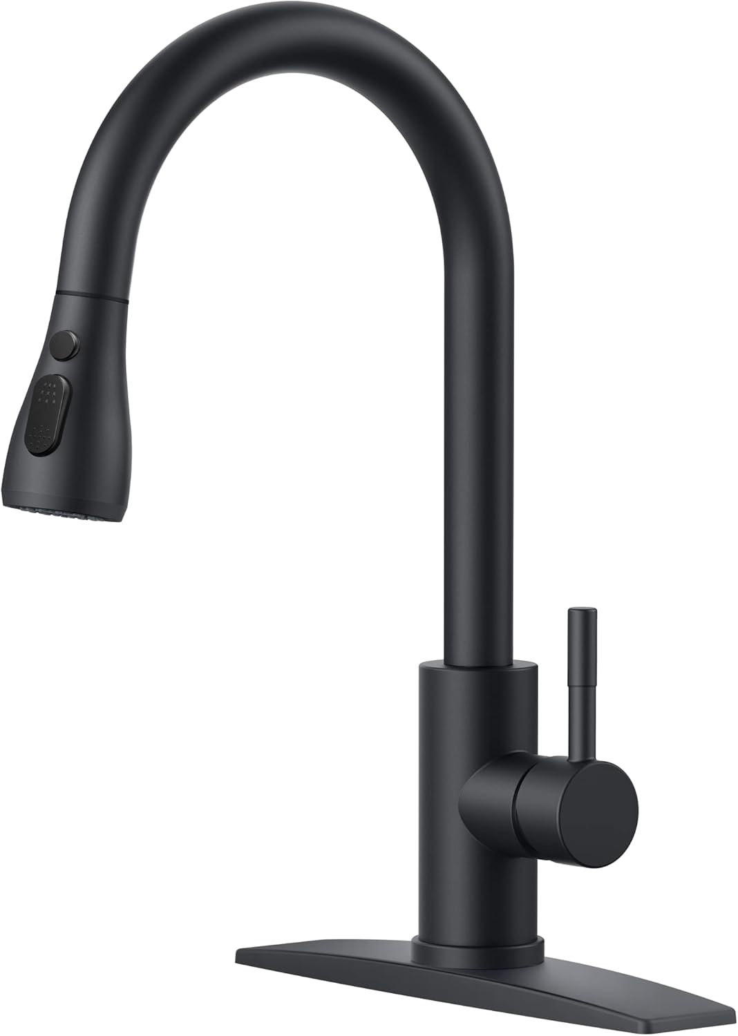 FORIOUS Black Kitchen Faucet with Pull Down Sprayer, High Arc Single Handle Clas...