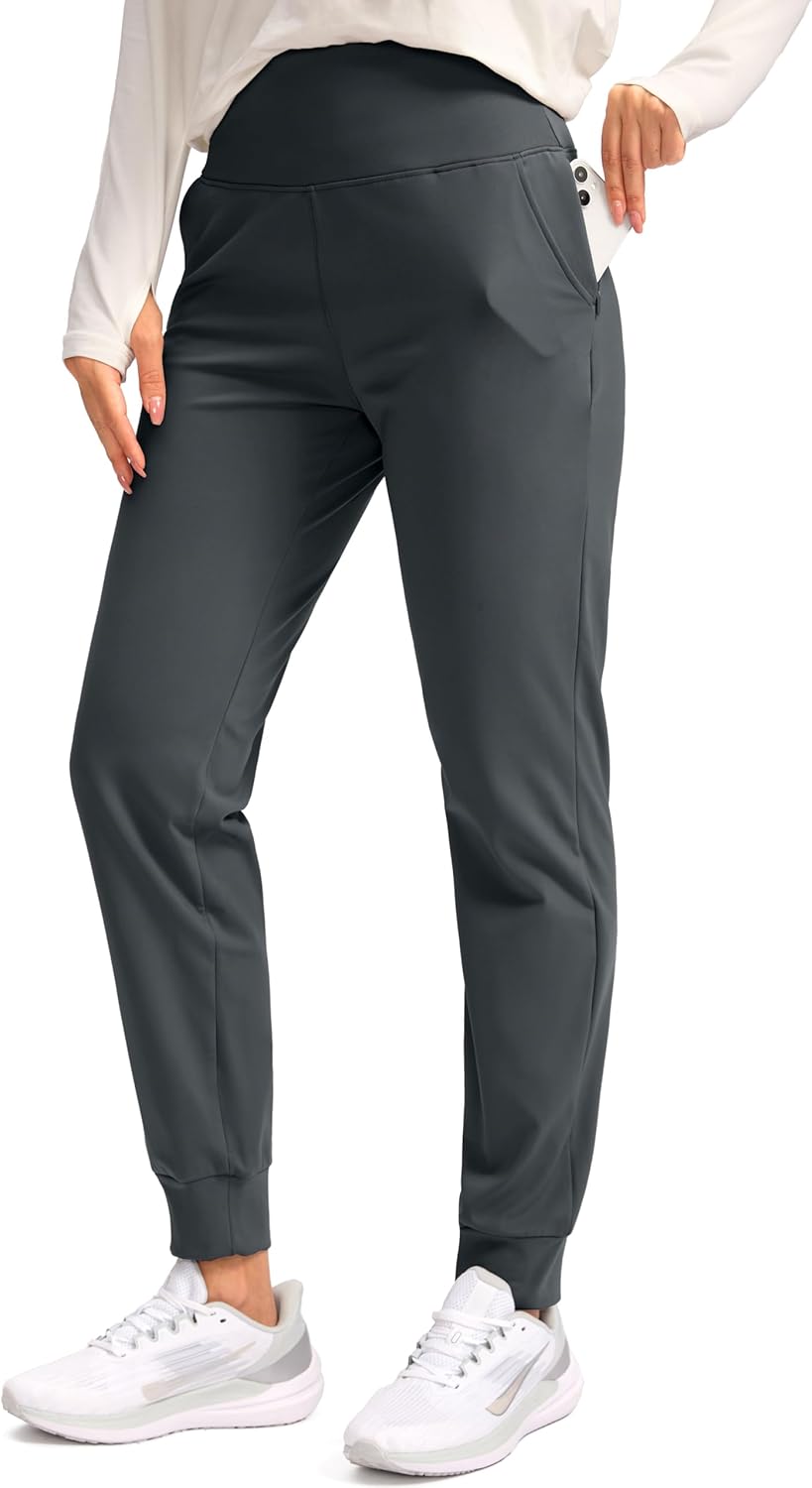 SANTINY Women's Fleece Lined Joggers Water Resistant High Waisted Thermal Sweatp...