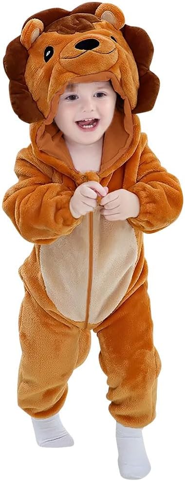 ACWOO Lion Costume for Kids, Child Lion Hooded Tailed Onesie Costume, Toddlers W...