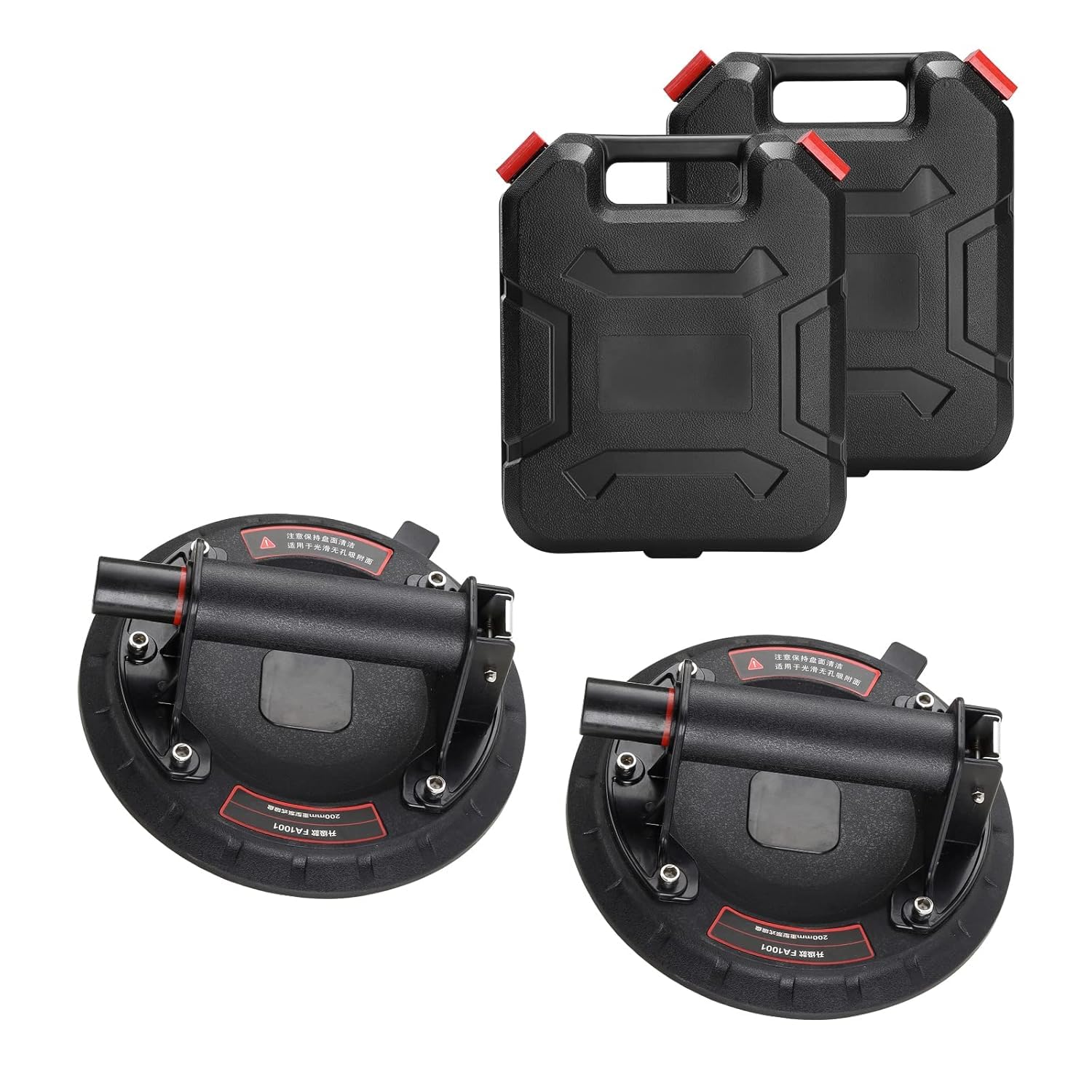 Elikliv Glass Suckers Lifters 2 Pack, 8'' Heavy Duty Glass Suction Cups with Sto...