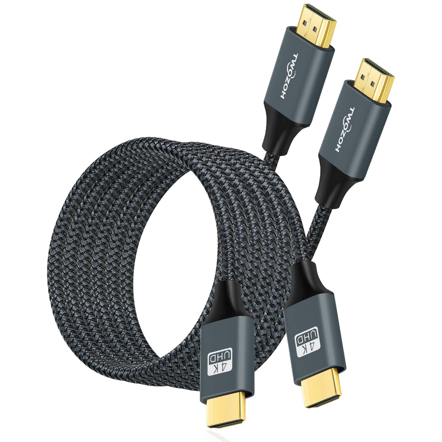 Twozoh 4K HDMI Cable 5M 2 Pack, Nylon Braided High Speed HDMI to HDMI Lead Suppo...
