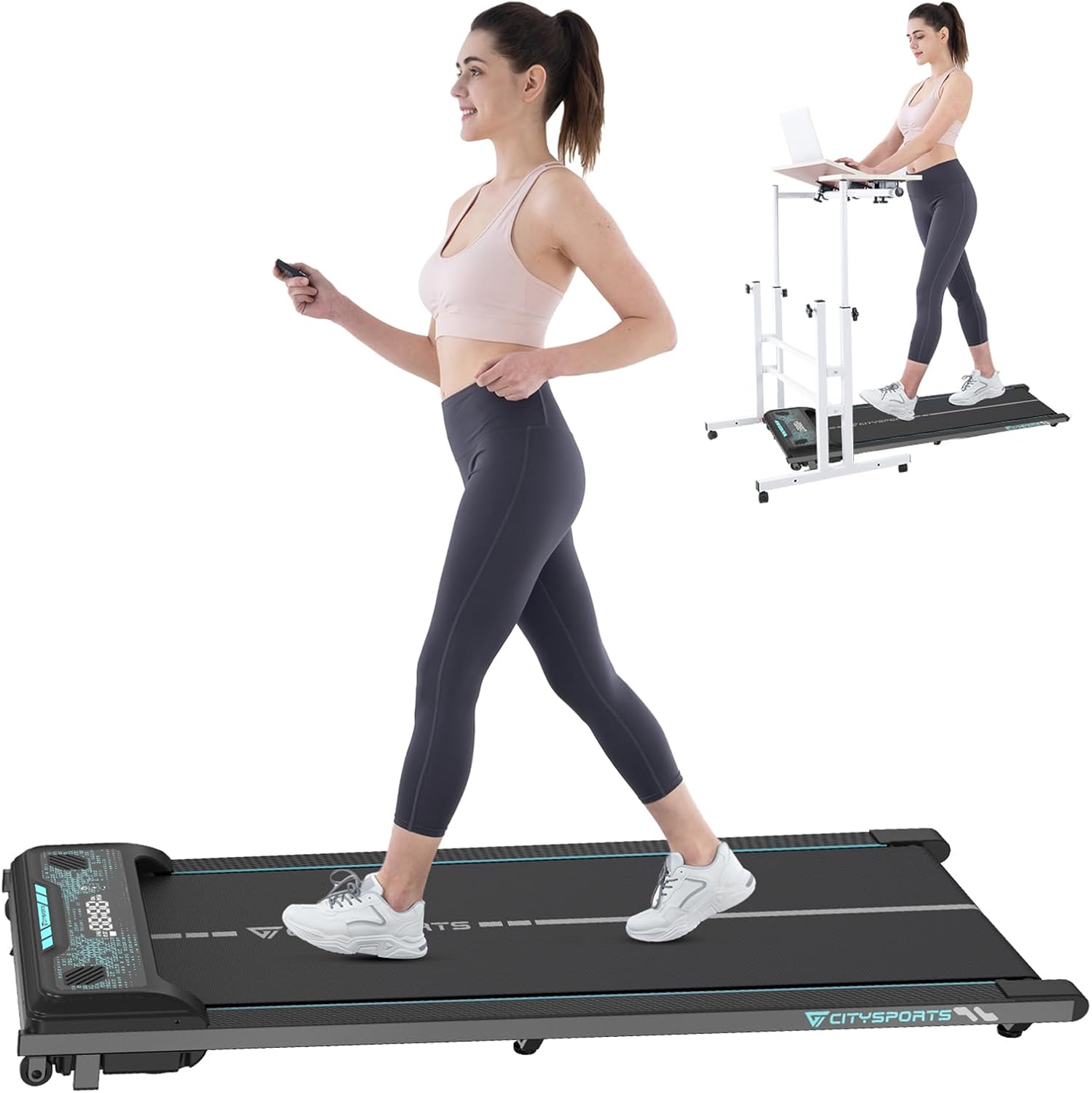 CITYSPORTS Treadmills for home,Under Desk Treadmill Ultra Slim Walking Pad with...