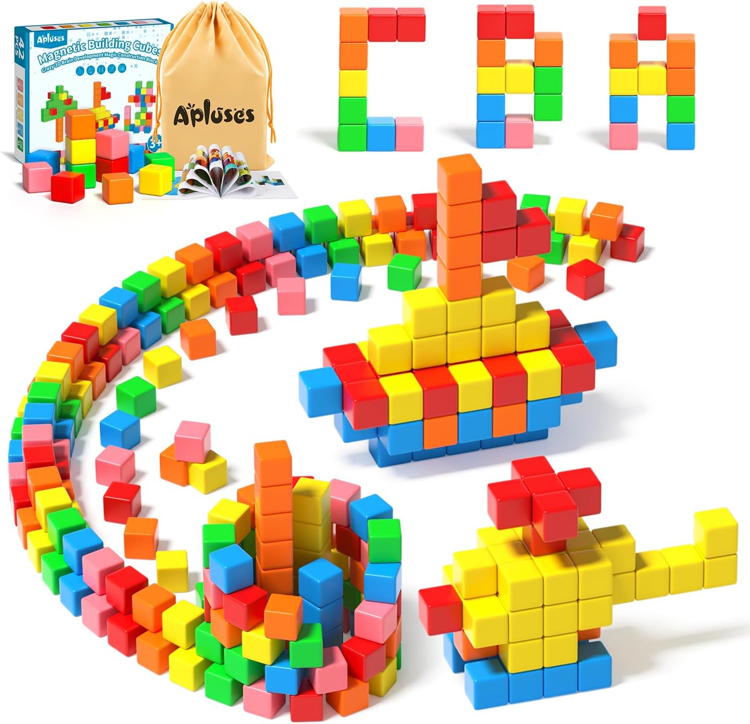 42PCS Magnetic Blocks, Gifts for 3 4 5 6 Year Old,...