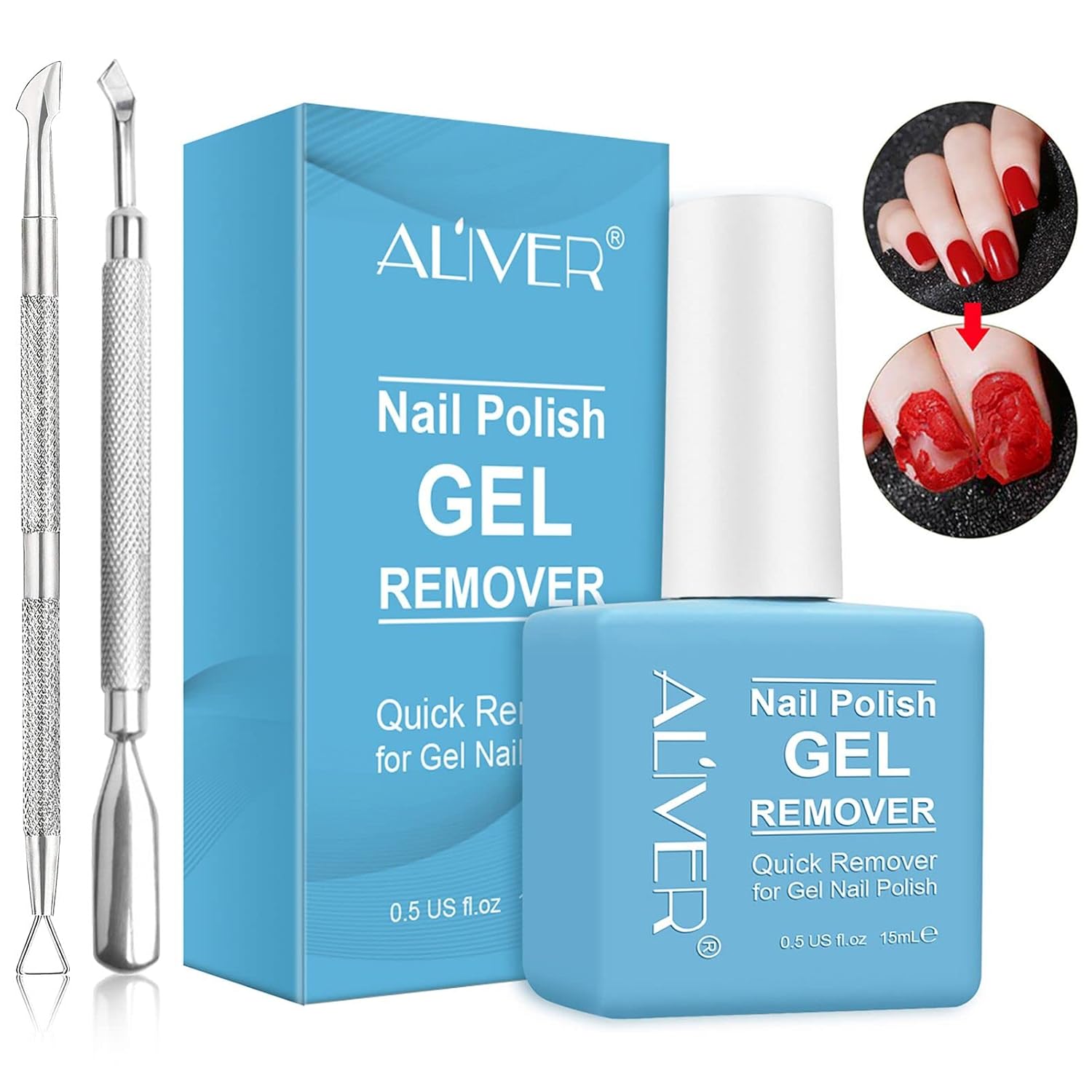 Gel Nail Polish Remover(15ml), Remove Gel Nail Polish Within 2-5 Minutes - Quick...