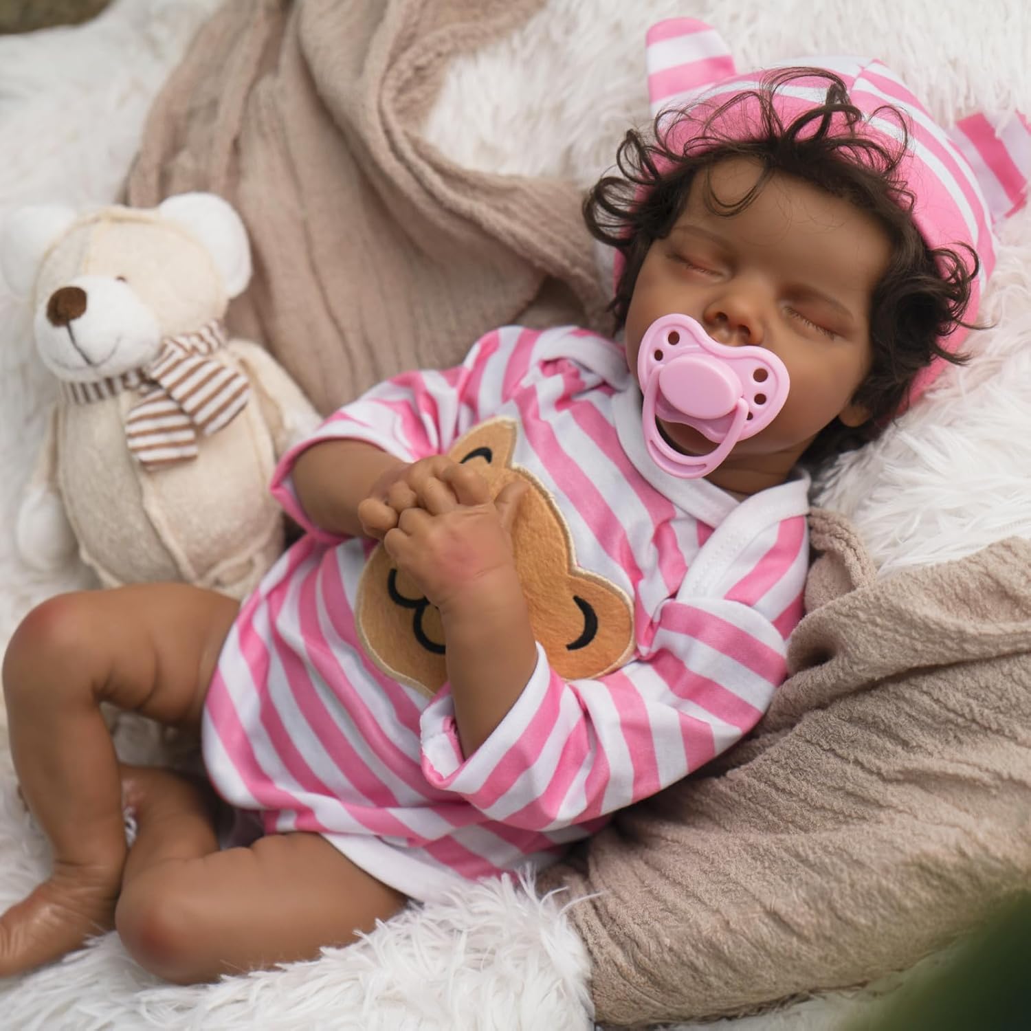 Jirachi Realistic Reborn Baby Dolls, Silicone Soft Body Real Life Baby Girl, Bla...