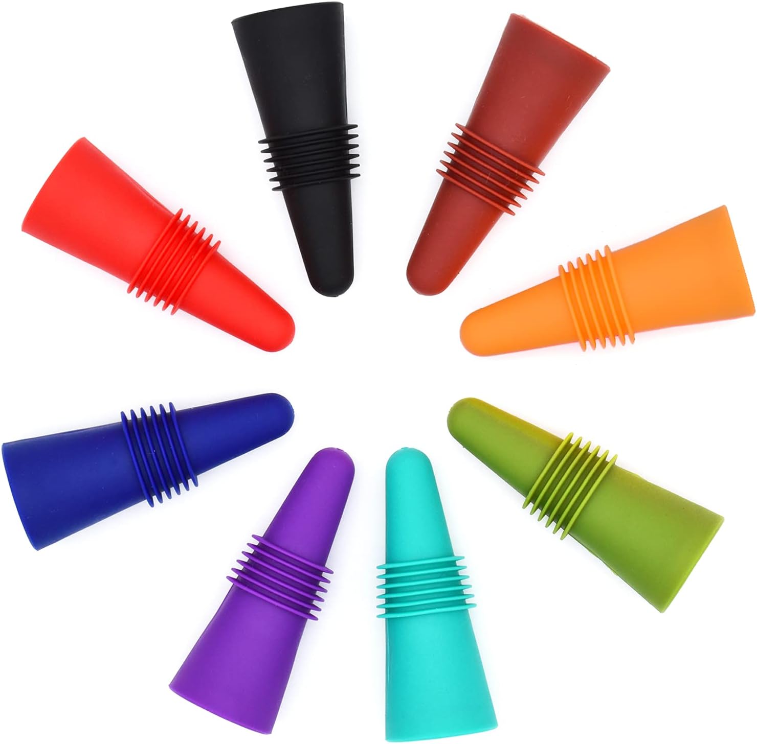 Wine Stoppers Beverage Bottle Sealer Soft Silicone Wine Bottle Stoppers Corks wi...