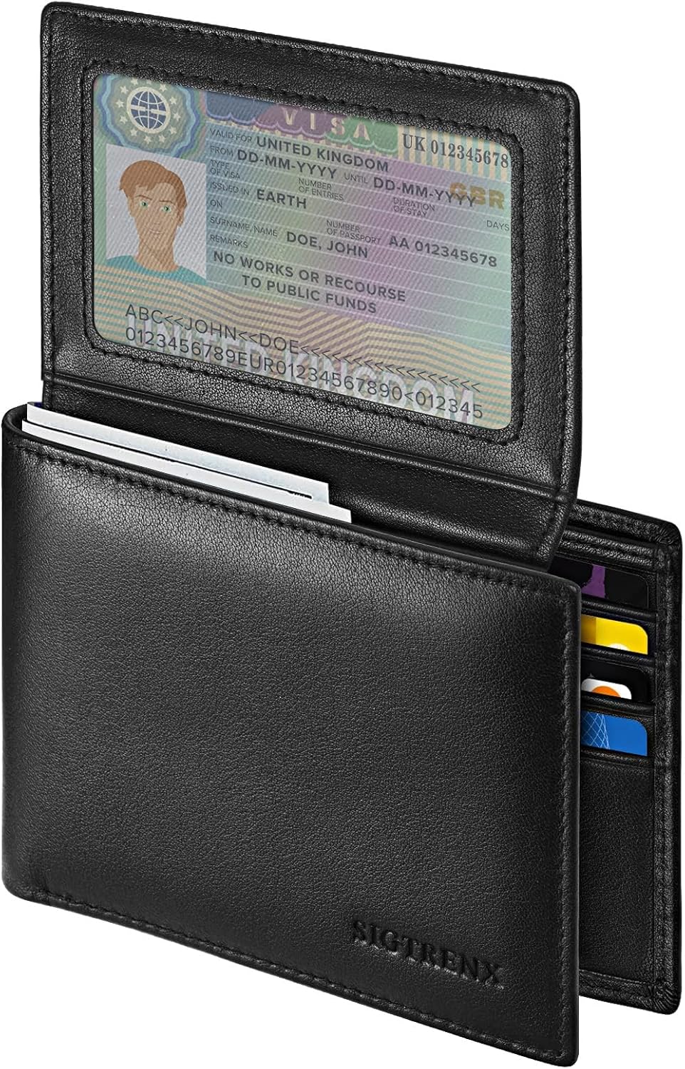 Leather Wallets for Men, Genuine Leather Mens Wallets Bifold Rfid Blocking with...