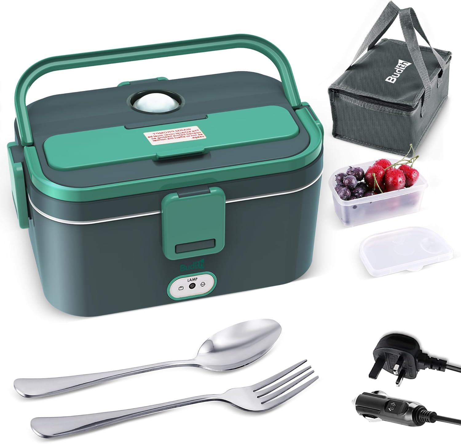 Budth 80W 1.8L Electric Lunch Box, Portable Food Warmer for Car Truck Office, 12...