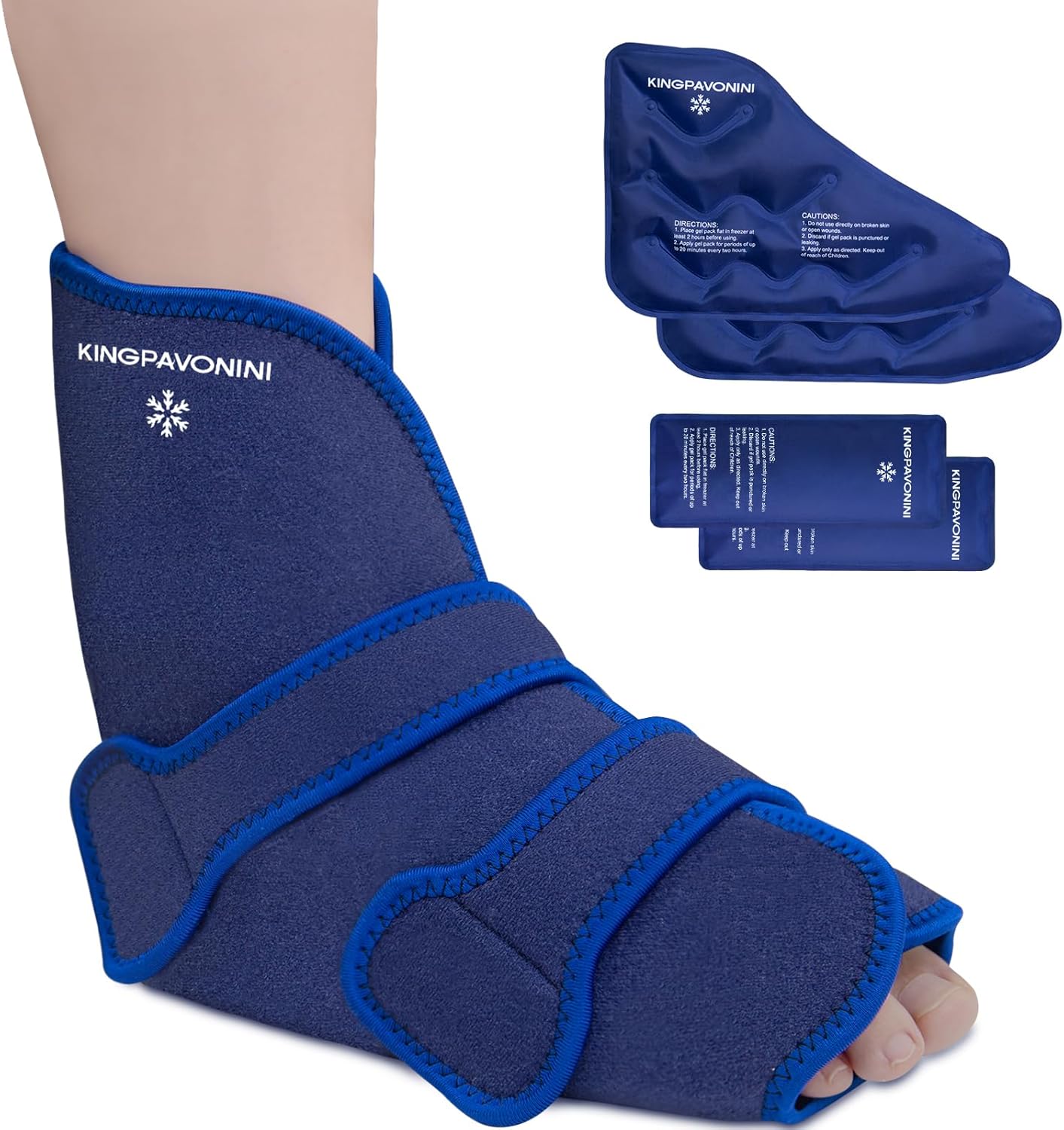 KingPavonini Ankle Foot Ice Pack Wrap for Sprained Ankle and Surgery Recovery, R...