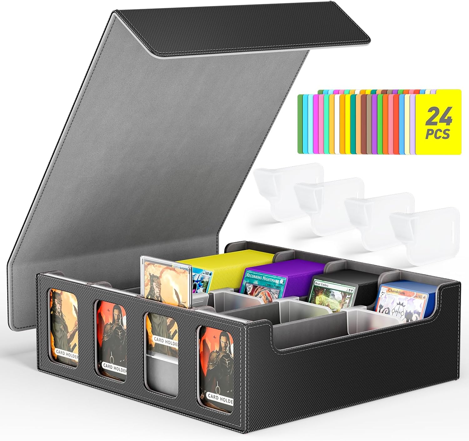 Hot Bee MTG Deck Box, Quartuple Trading Card Storage Box Holds 2400+ Cards for Y...