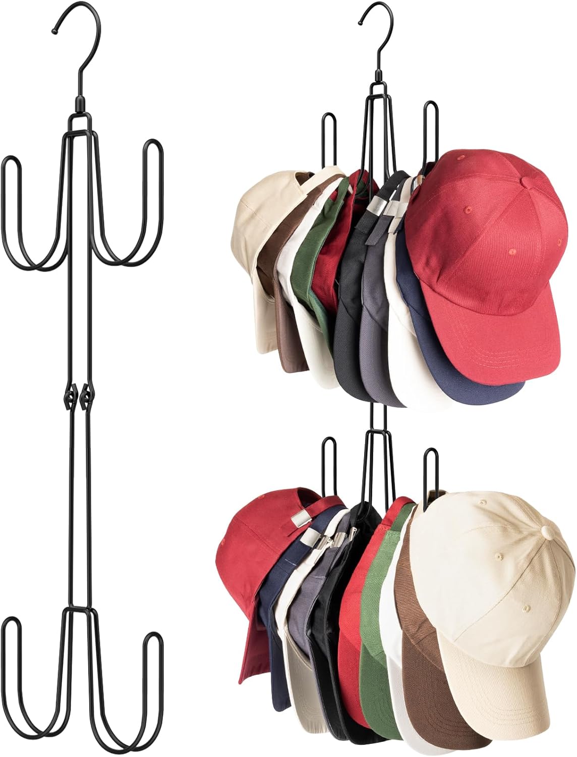 Hat Hangers for Closet, Stainless Steel Hat Organizer, Hat Racks for Baseball Ca...