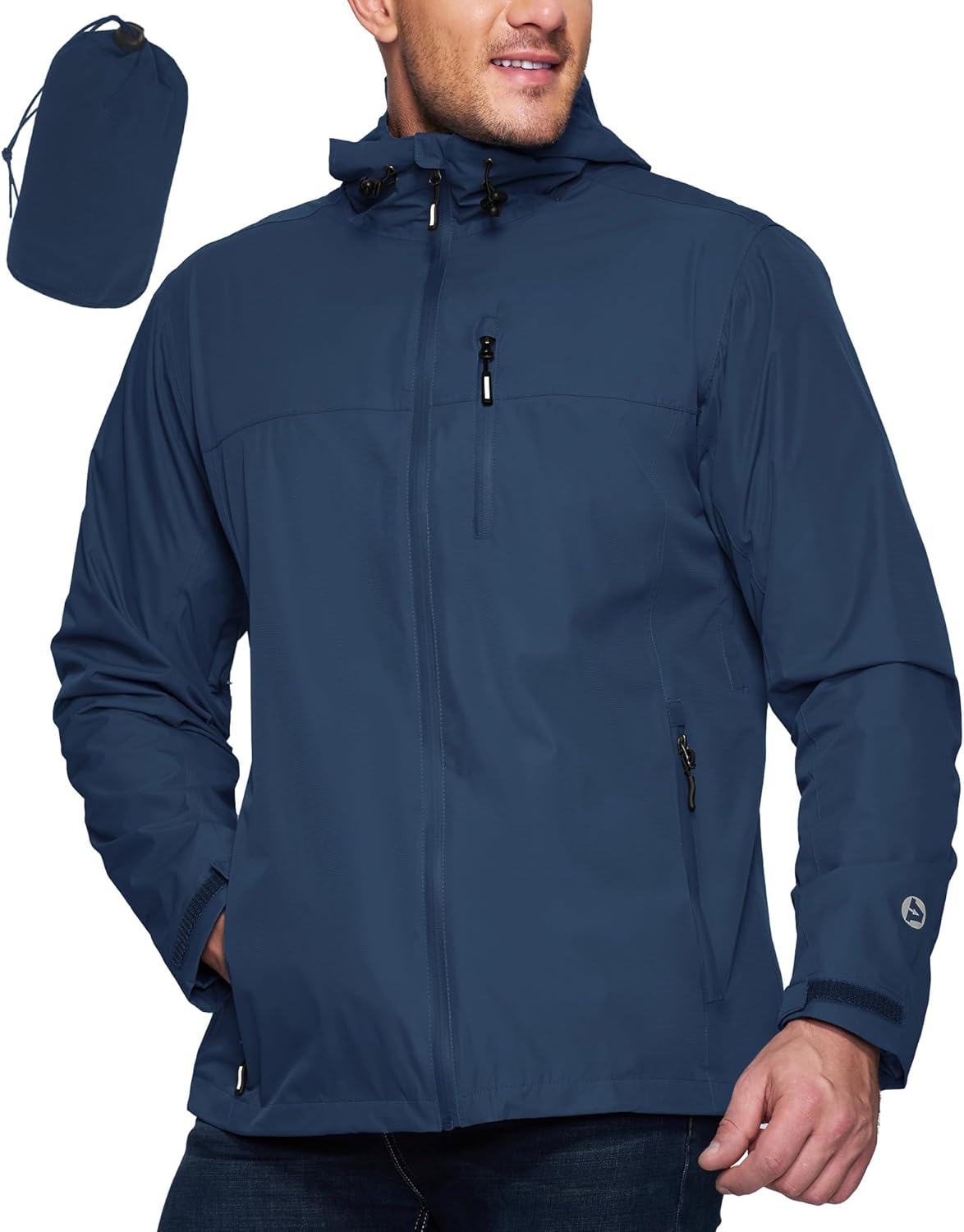 Outdoor Ventures Men's Packable Rain Jacket Waterproof Lightweight Raincoat with...