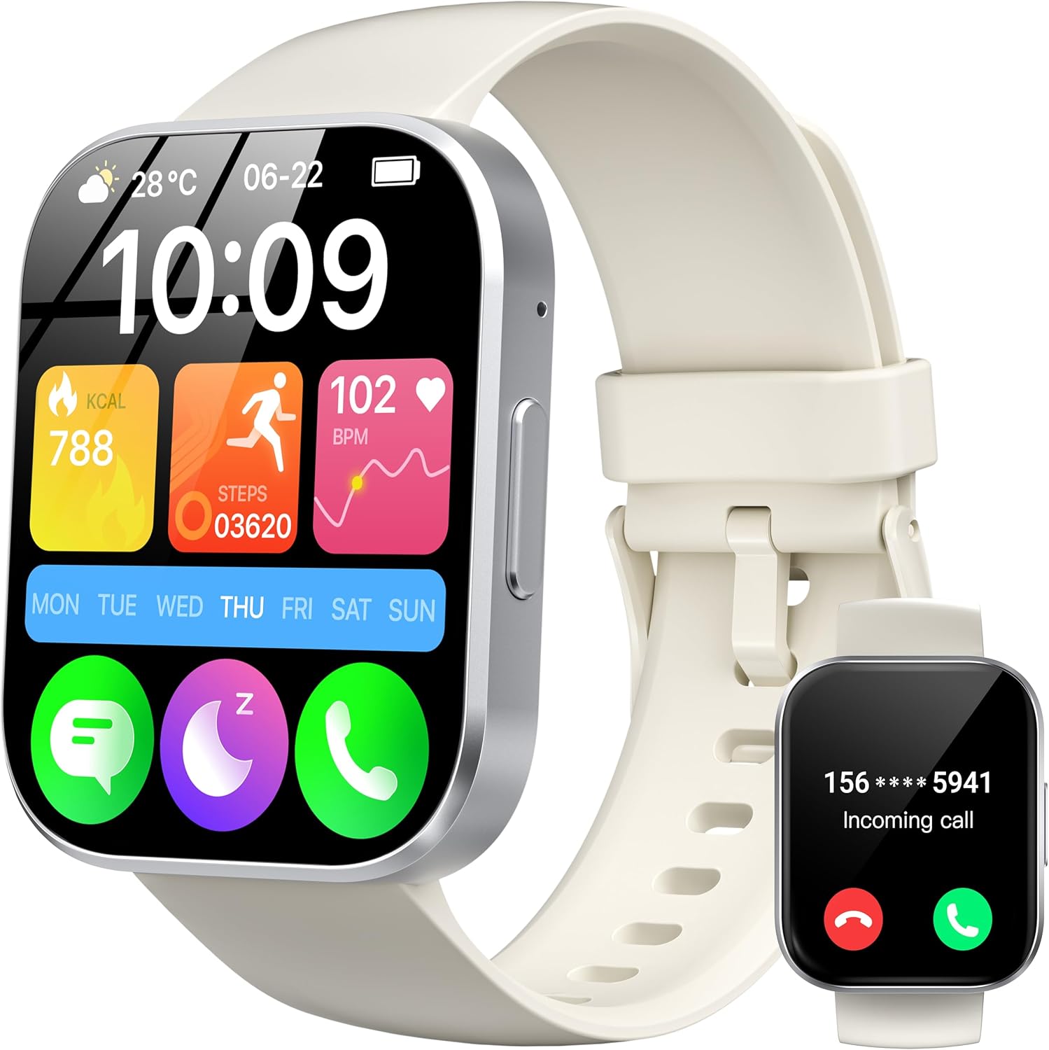 Smart Watch for Men Women, Answer/Make Call, 1.91"HD Screen Fitness Watch with H...