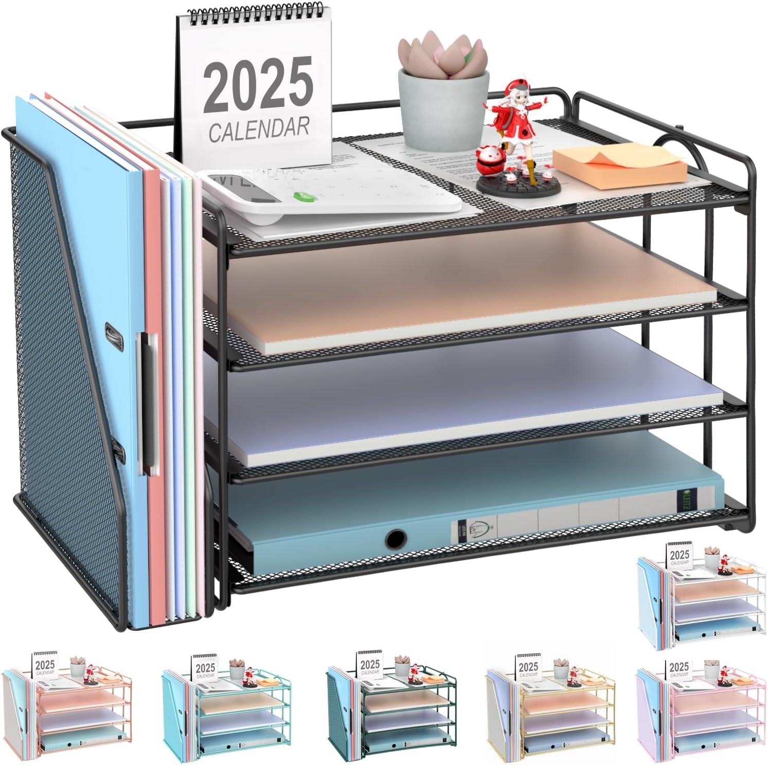 gianotter 4-Tier Paper Organizer With Magazine Holder, Desk Organizers and Acces...