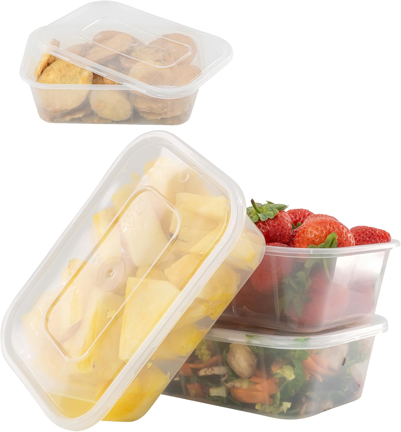 Coselena 50 Pcs Plastic Food Storage Containers - 650ml Microwaveable Food Conta...