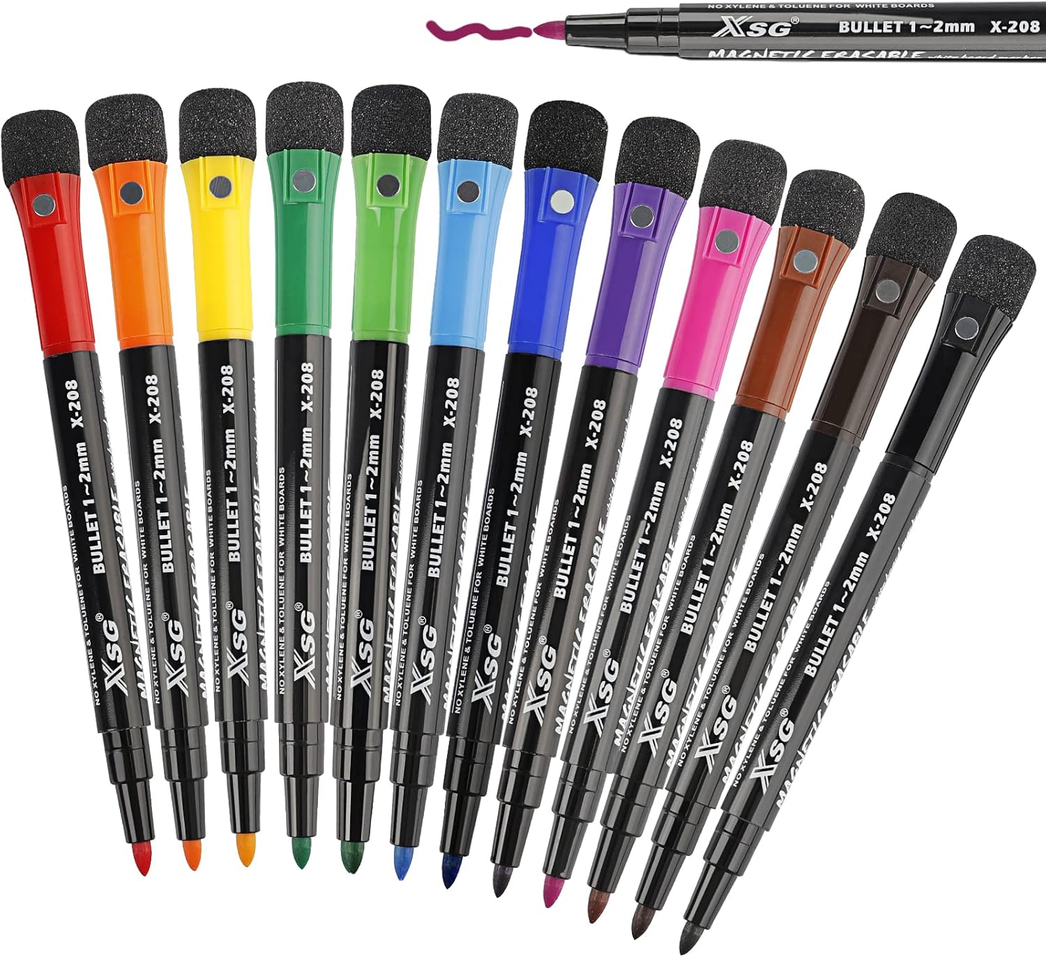 ABEIER whiteboard markers whiteboard pens:12 Magnetic Whiteboard Pens and Eraser...